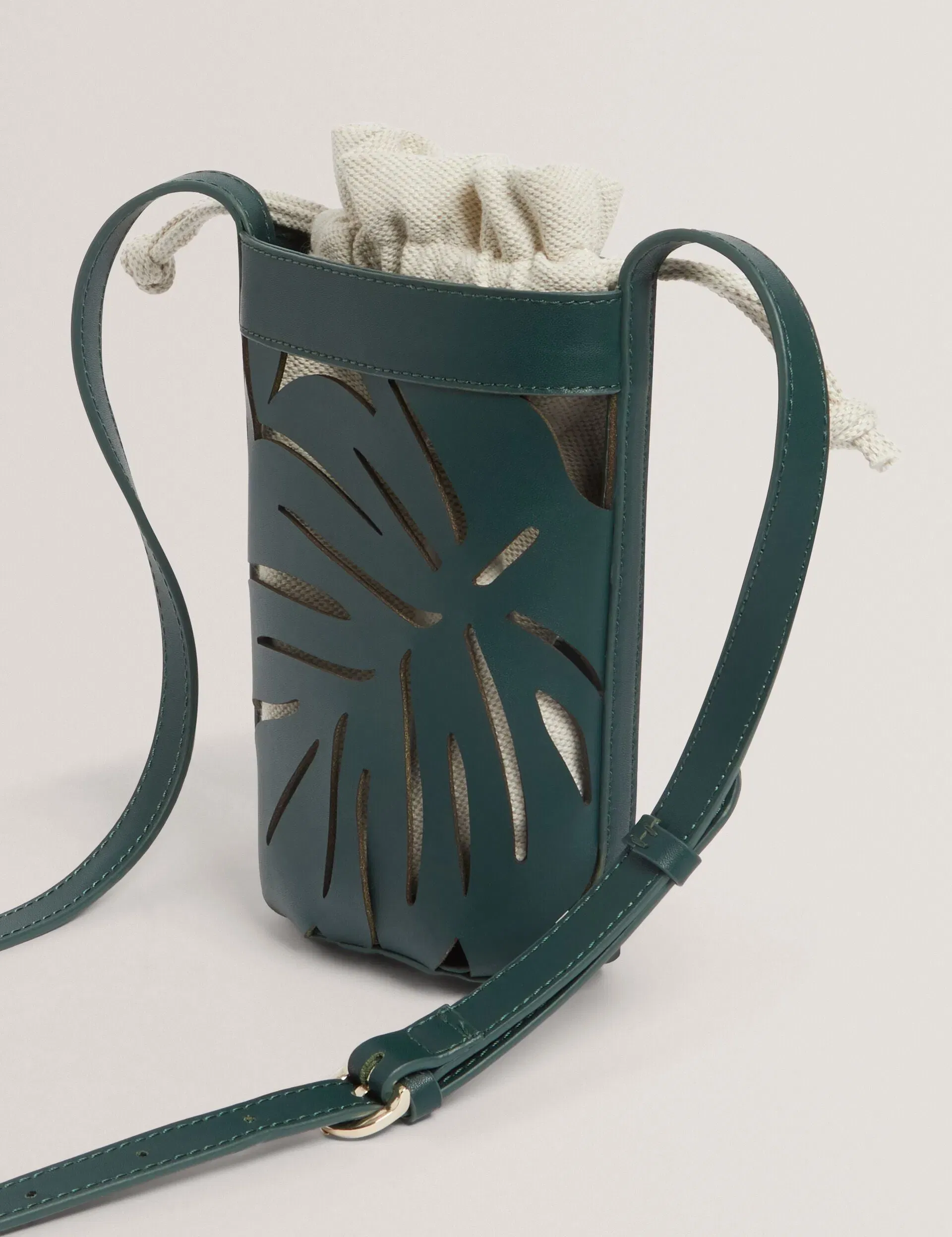Ted Baker Leafia Leaf Cut Out Mini Crossbody Bucket Bag Green Women's