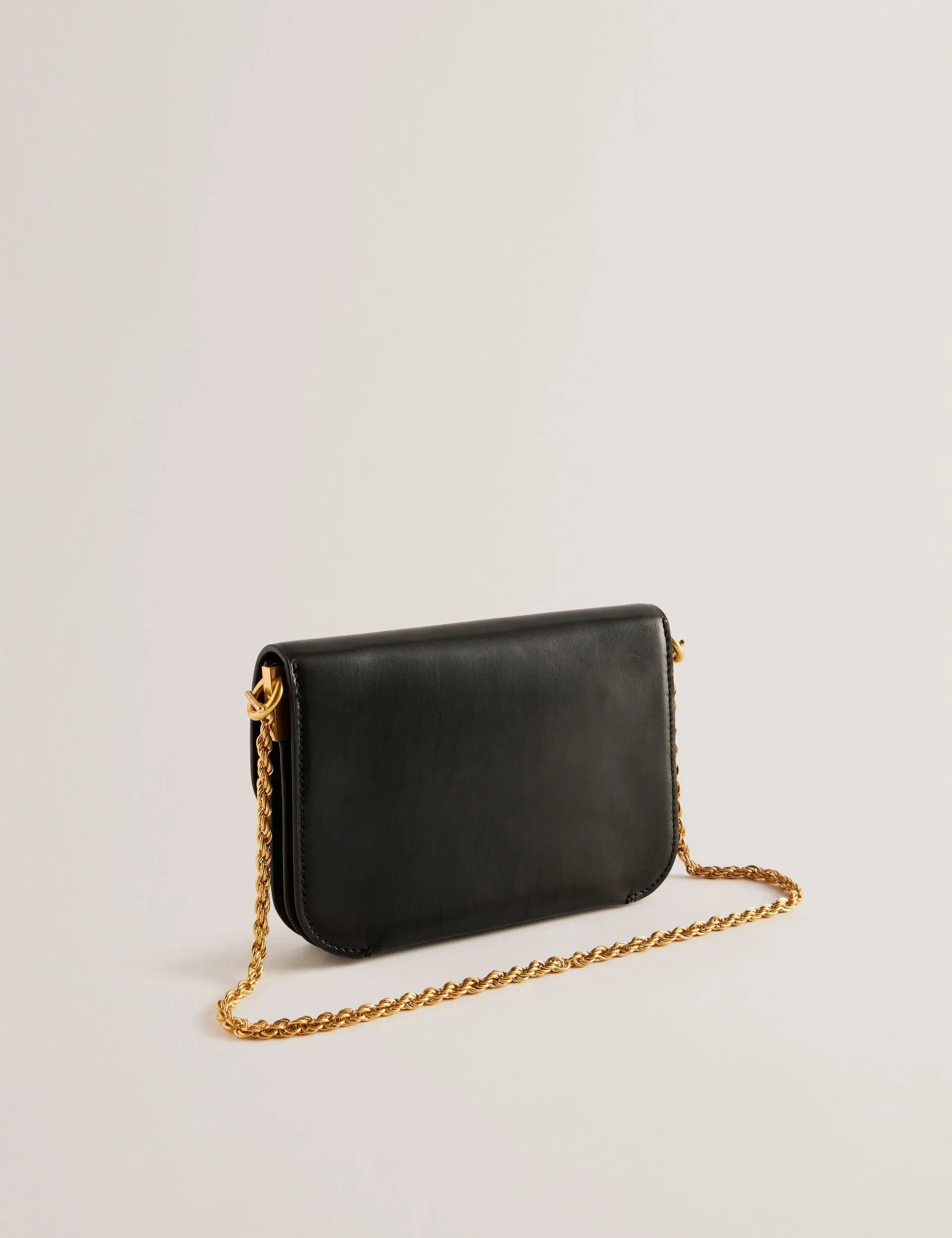 Ted Baker Kkaysa Leather Twist Lock Small Crossbody Bag Black Women's
