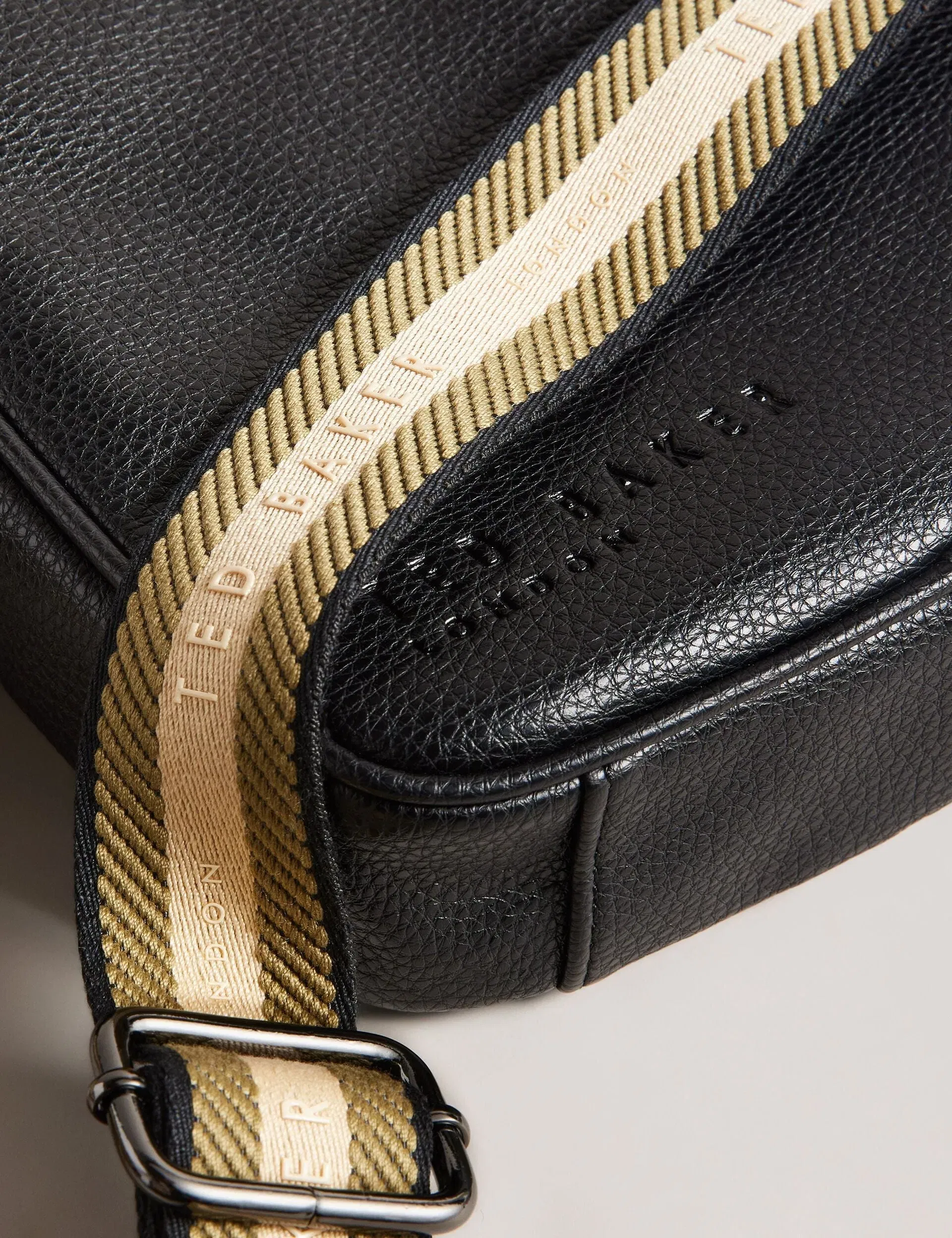 Ted Baker Kiian Faux Leather Reporter Crossbody Bag Black