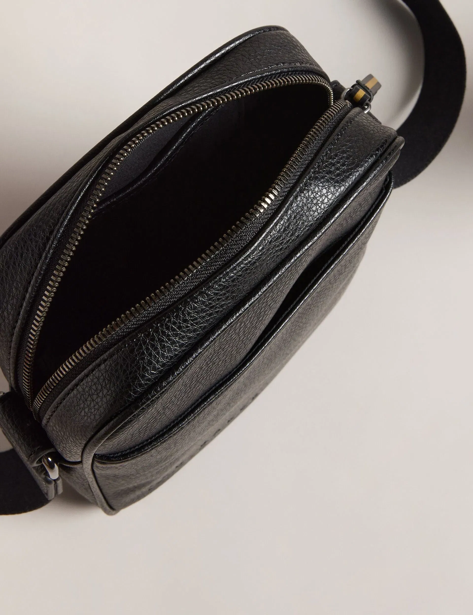 Ted Baker Kiian Faux Leather Reporter Crossbody Bag Black