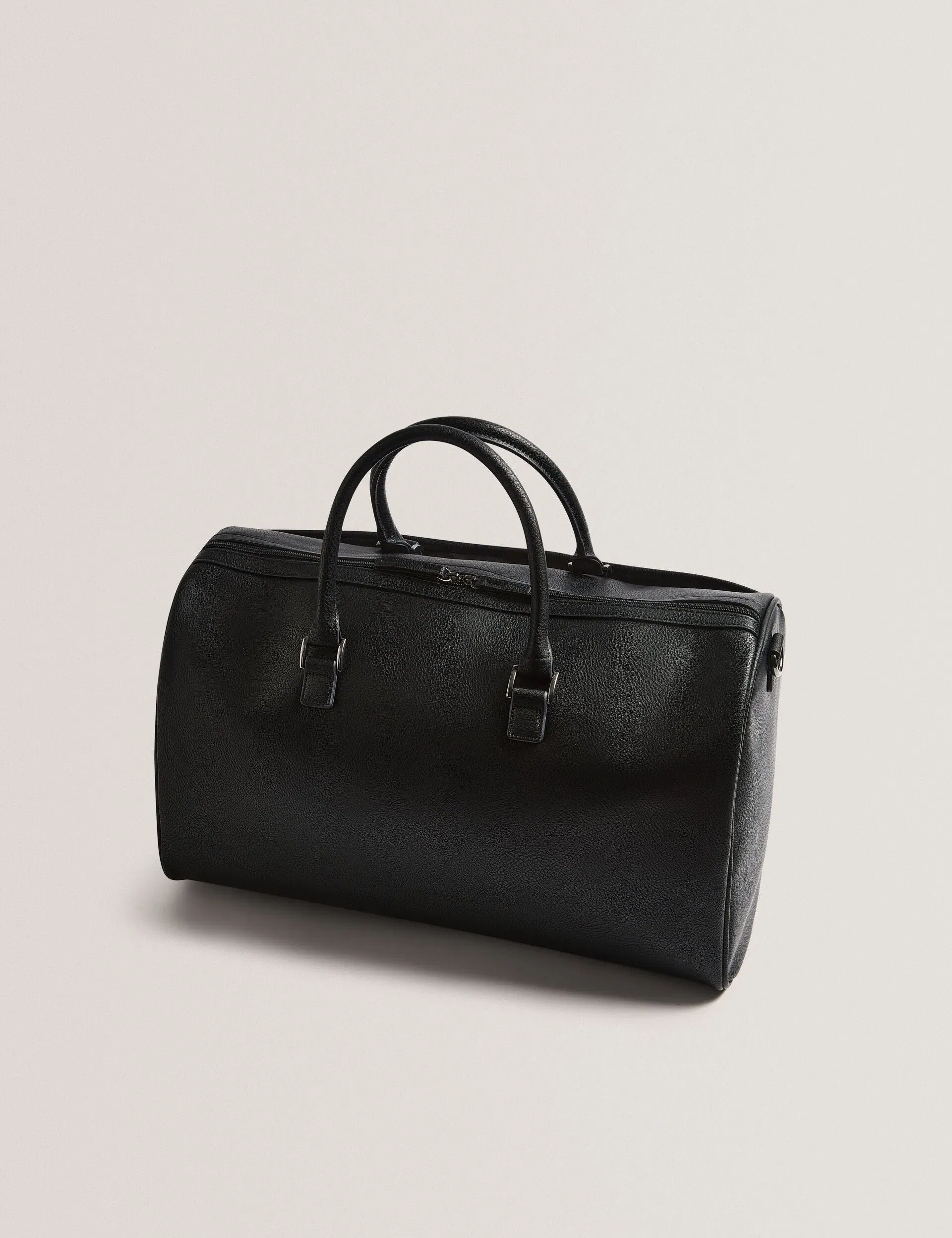 Ted Baker Kelvin Striped Panel Faux Leather Holdall Bag Black