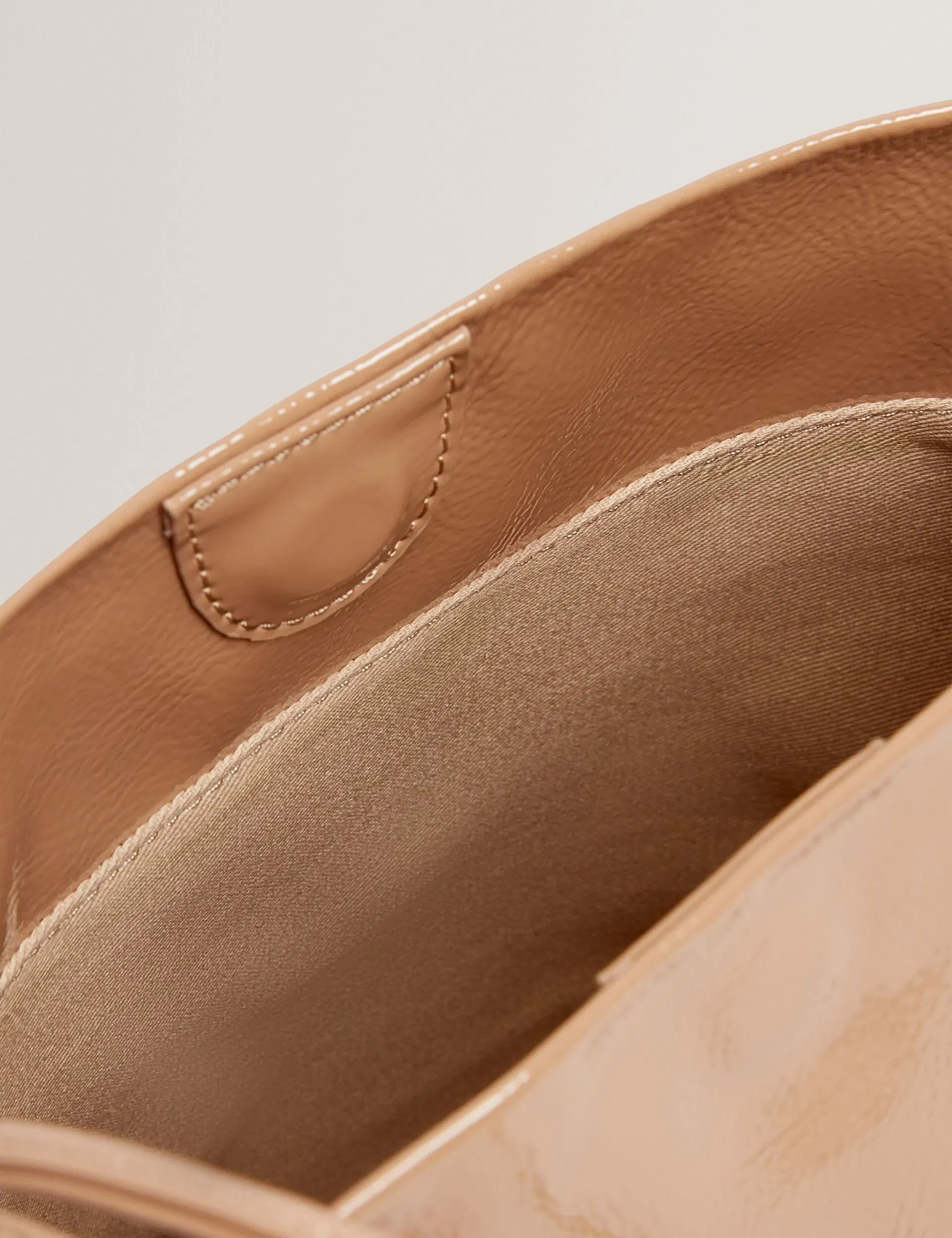 Ted Baker Kayylyn Crinkled Slim Strap Small Bucket Bag Camel Women's