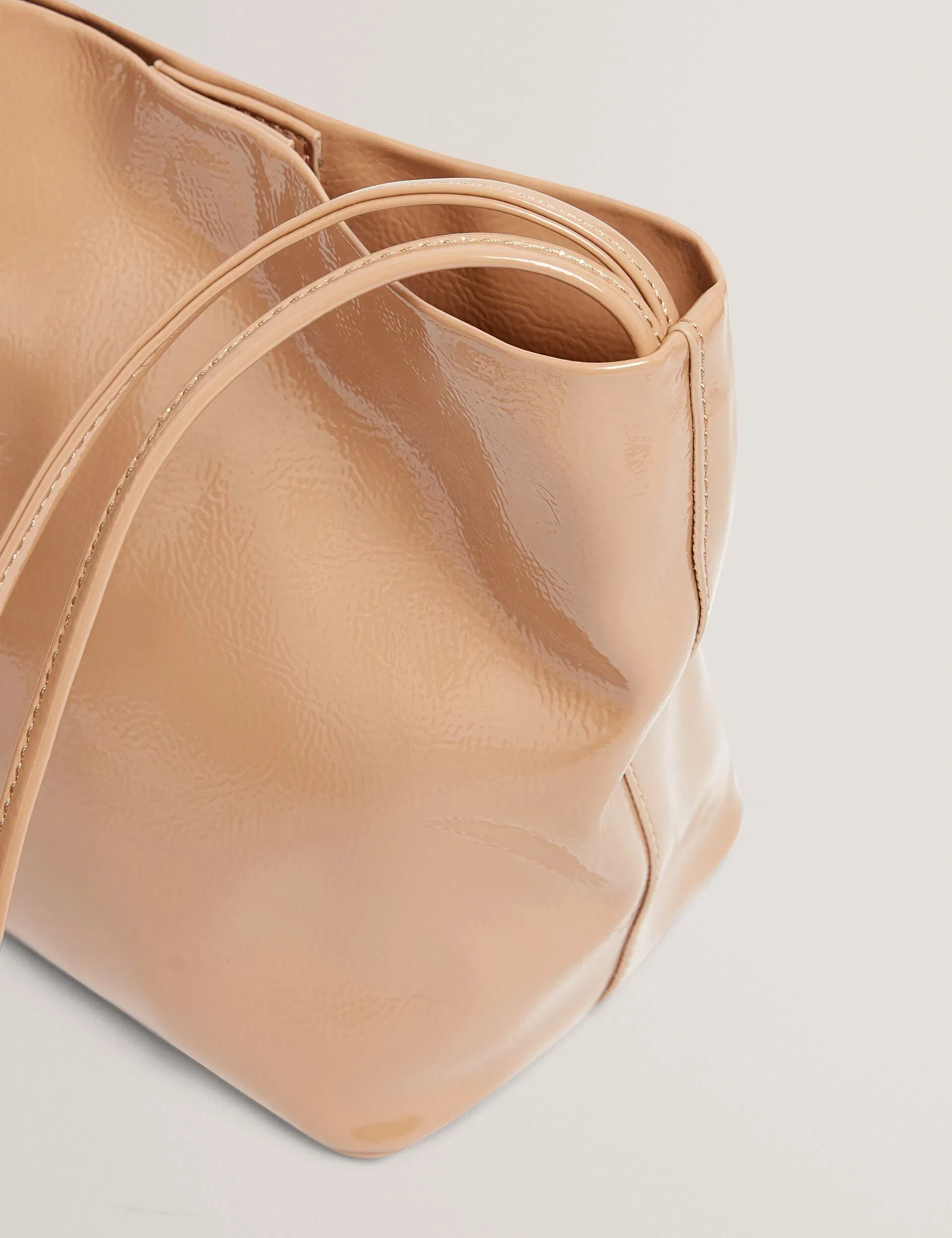 Ted Baker Kayylyn Crinkled Slim Strap Small Bucket Bag Camel Women's