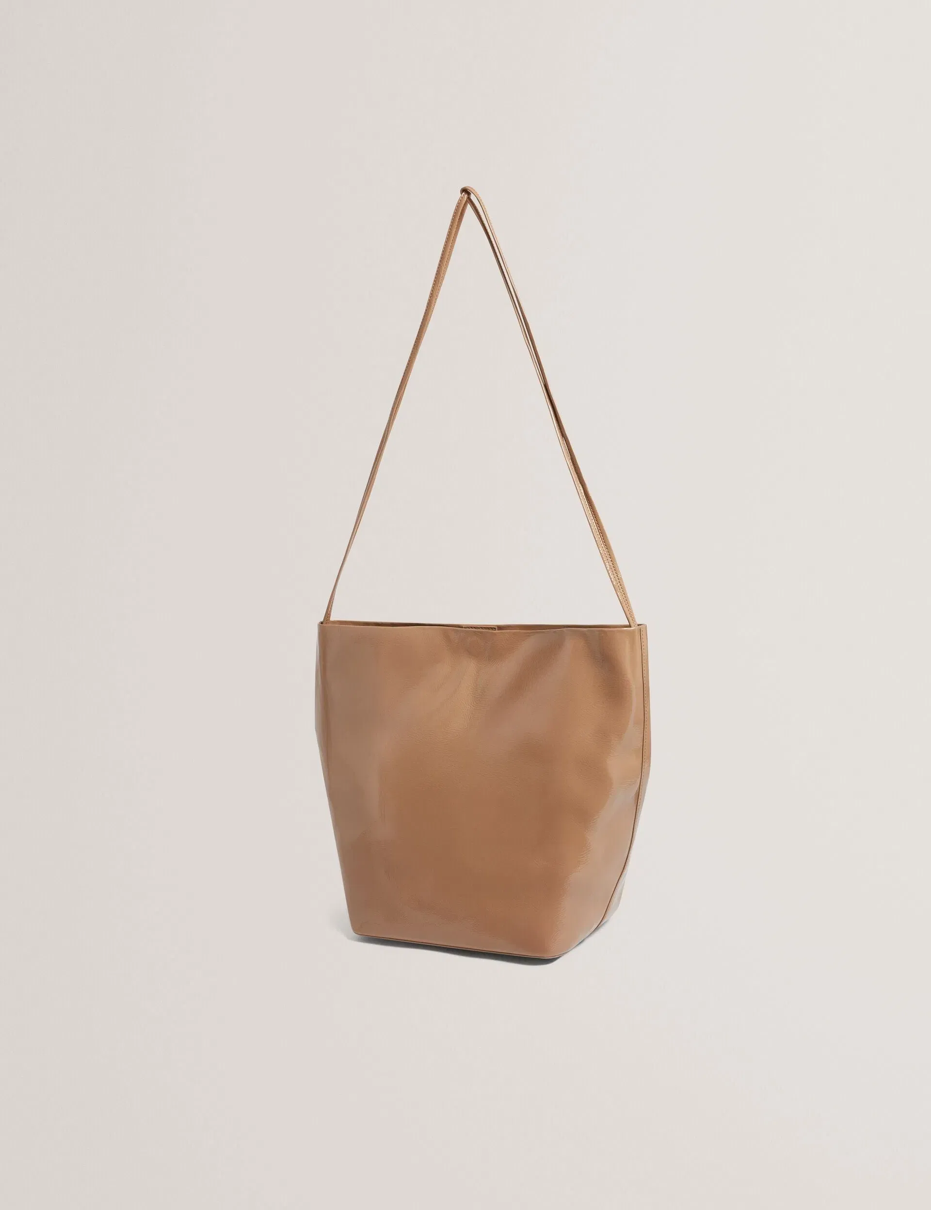 Ted Baker Kamilaa Crinkled Pu Slim Strap Bucket Bag Camel Women's
