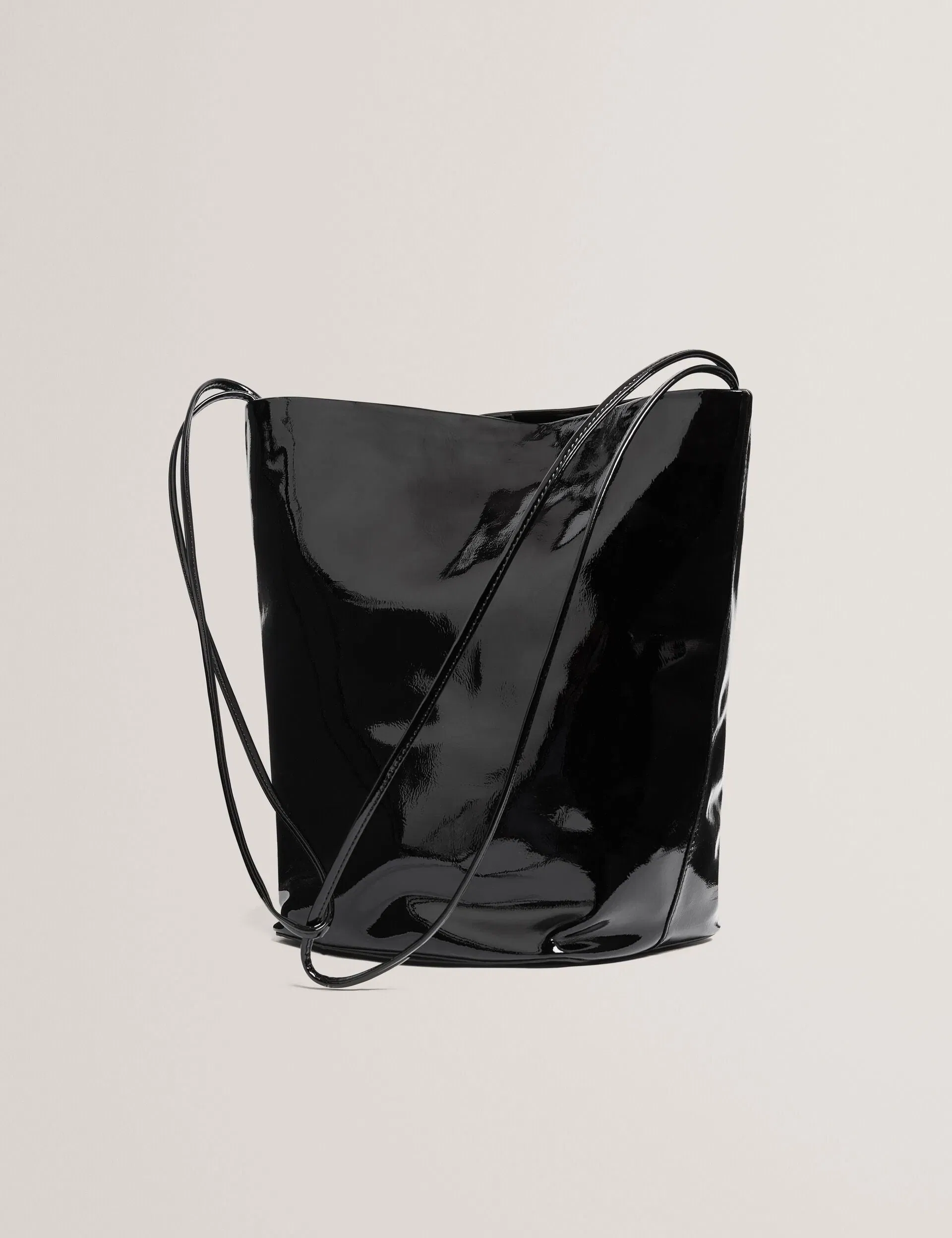 Ted Baker Kamilaa Crinkled Pu Slim Strap Bucket Bag Black Women's
