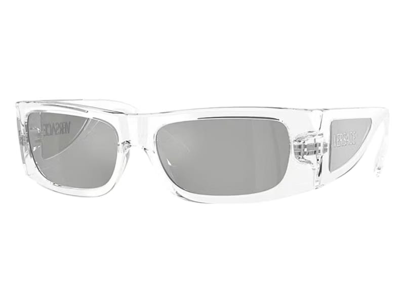 Versace Rectangle Sunglasses Mirror SilverSilverSilverTransparent Transparent (VE4482 148/8V)