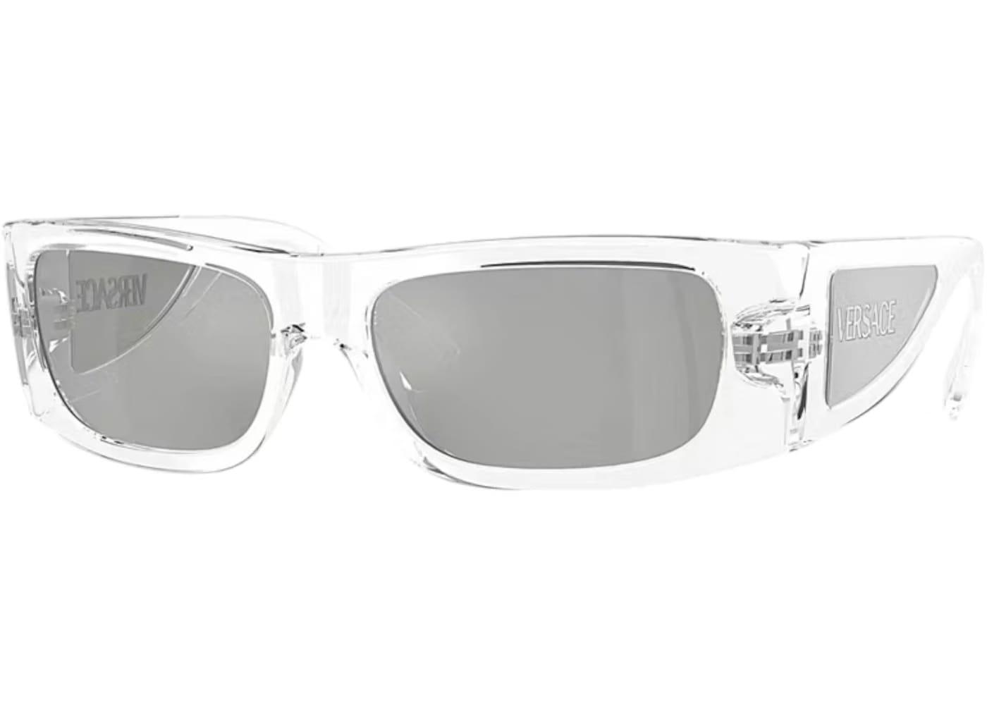 Versace Rectangle Sunglasses Mirror SilverSilverSilverTransparent Transparent (VE4482 148/8V)