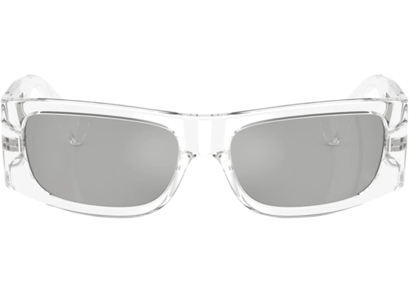 Versace Rectangle Sunglasses Mirror SilverSilverSilverTransparent Transparent (VE4482 148/8V)