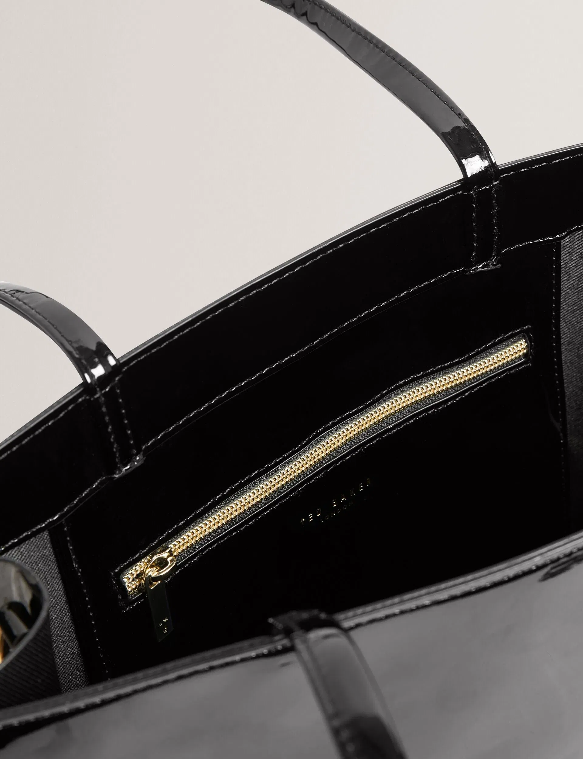 Ted Baker Iconny Patent Webbing Strap Large Icon Tote Bag Black Women's