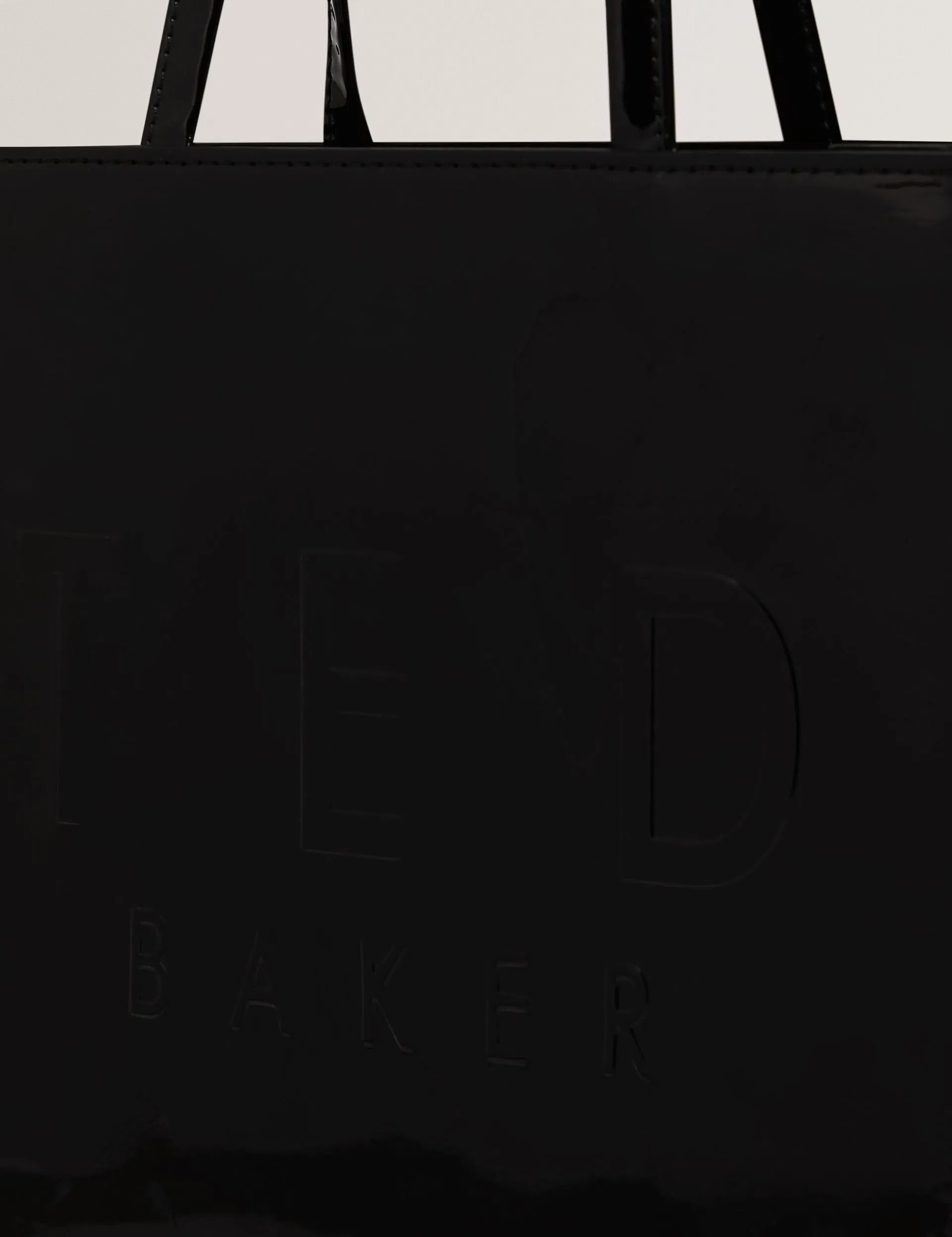 Ted Baker Iconica Patent Webbing Strap Small Icon Tote Bag Black Women's