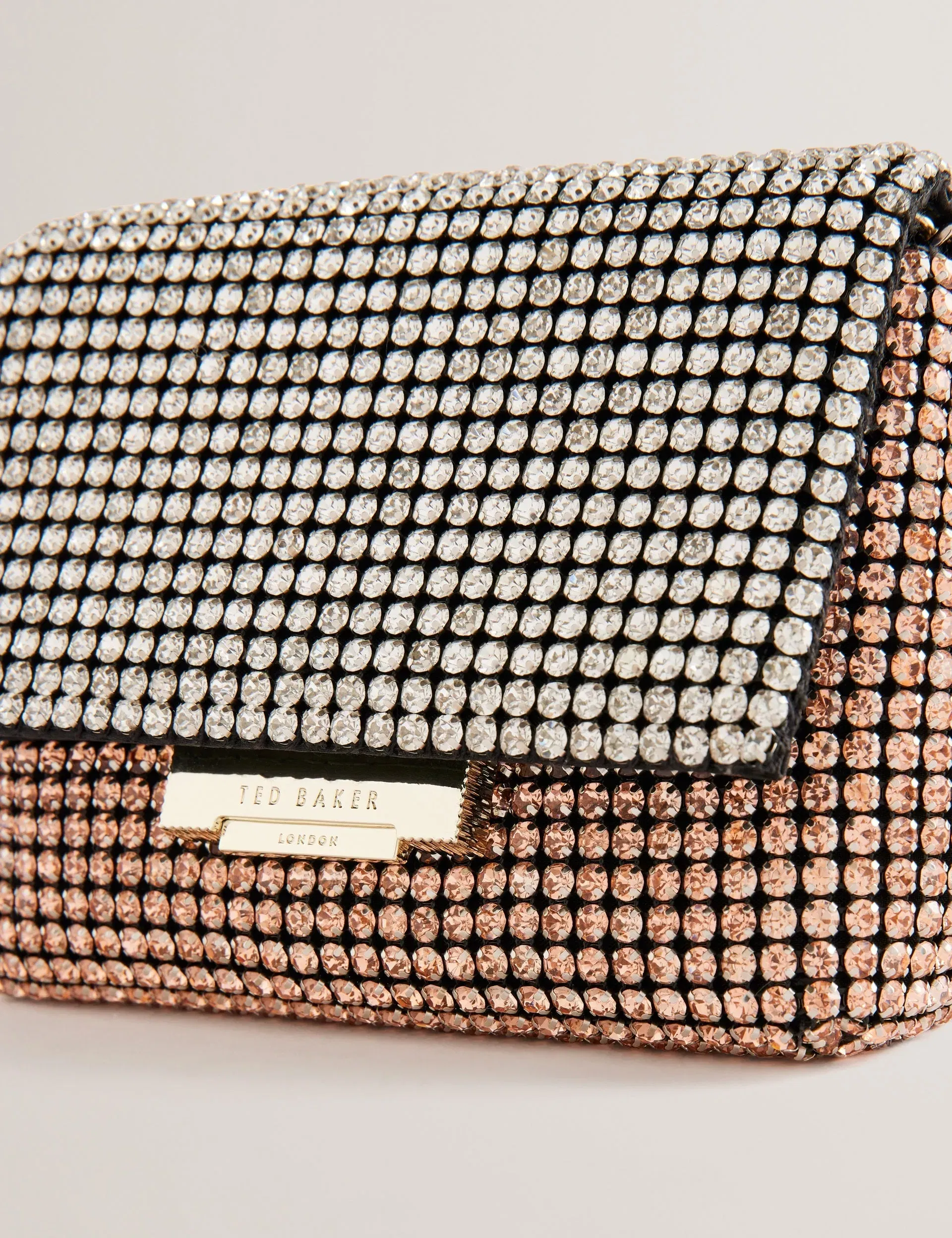 Ted Baker Gliters Crystal Embellished Mini Crossbody Bag Rose Gold Women's