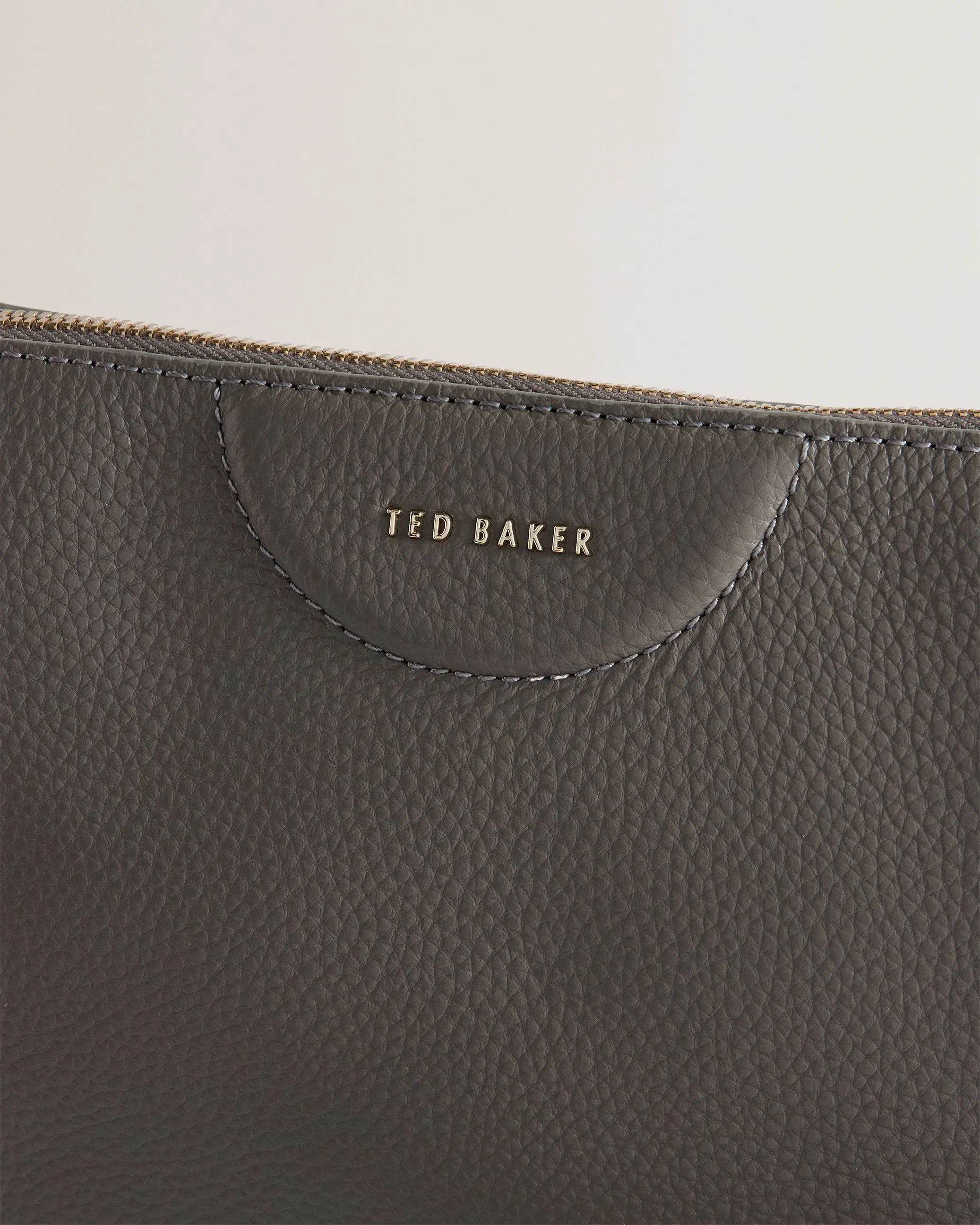 Ted Baker Esille Grey Branded Webbing Crossbody Leather Bag Mid Grey Women's