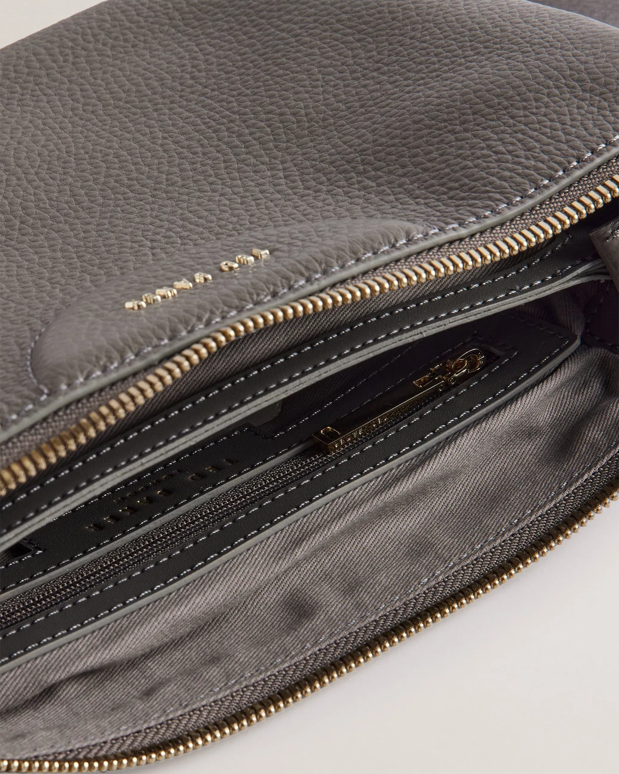 Ted Baker Esille Grey Branded Webbing Crossbody Leather Bag Mid Grey Women's