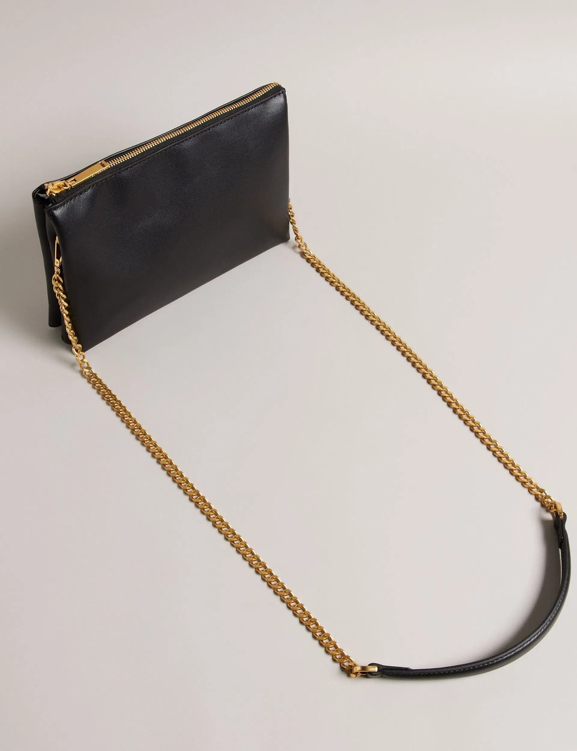 Ted Baker Esille Black Branded Webbing Crossbody Leather Bag Women's