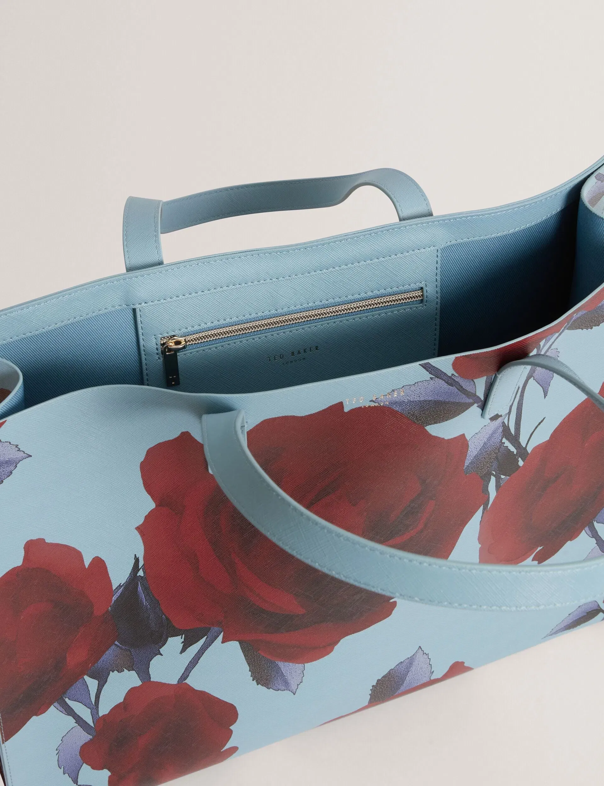 Ted Baker Emberli Extra Large Rose Print Icon Bag Mid Blue Women's