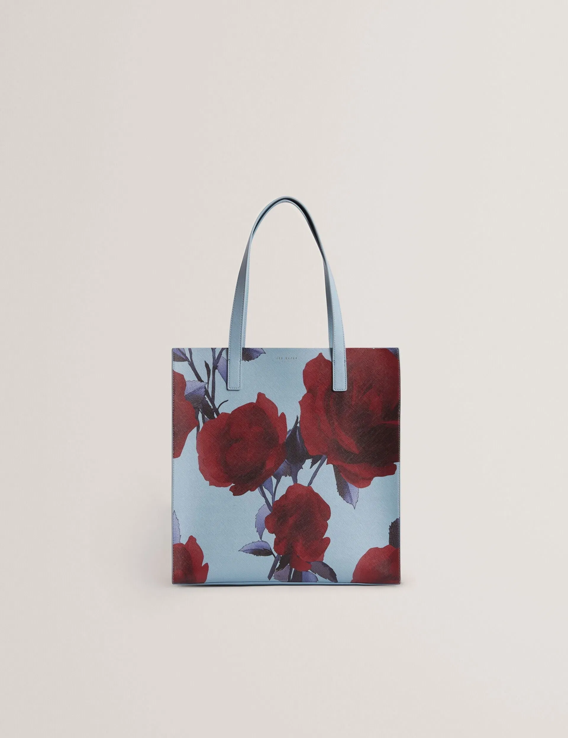 Ted Baker Elyzaa Large Rose Print Icon Bag Mid Blue Women's