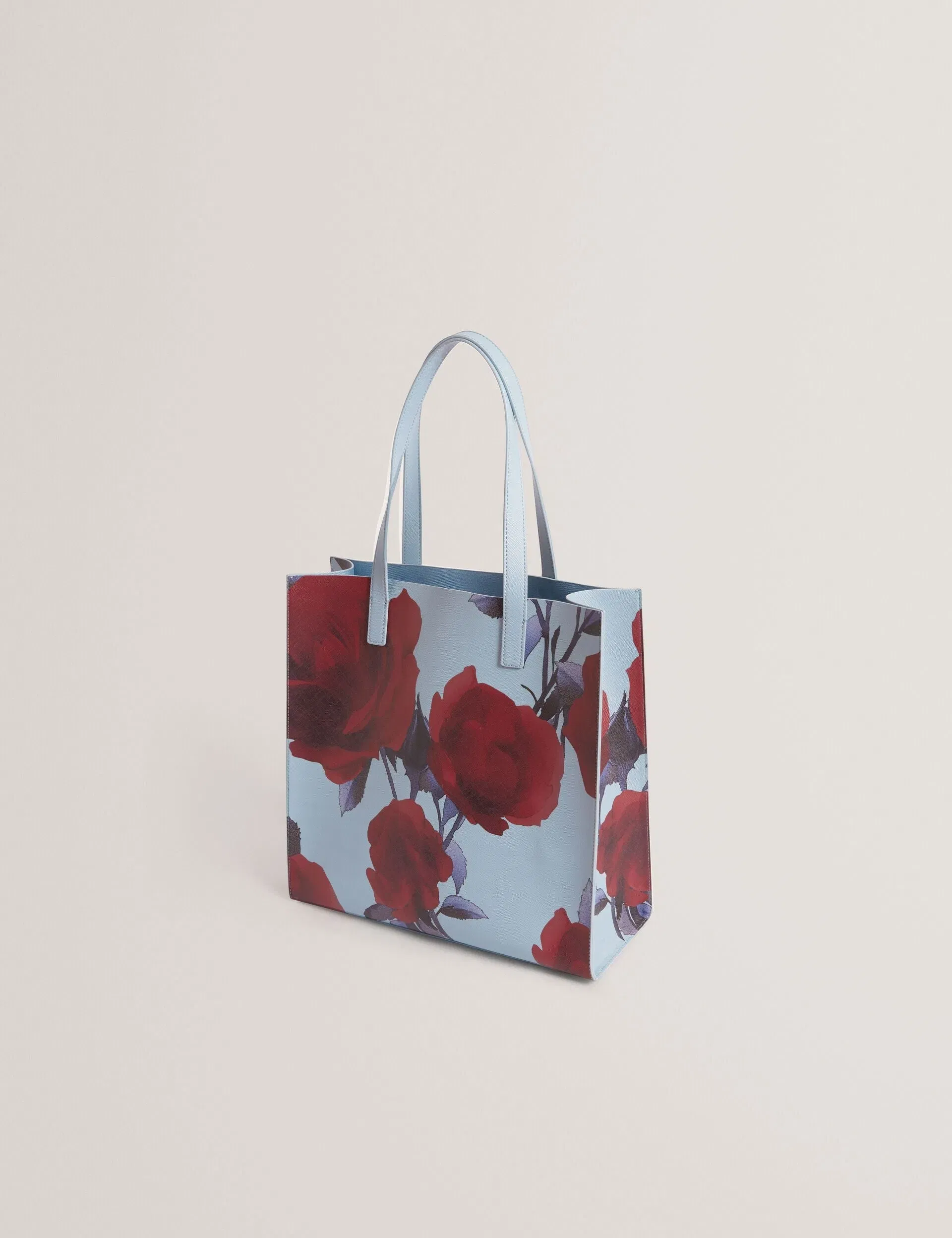 Ted Baker Elyzaa Large Rose Print Icon Bag Mid Blue Women's