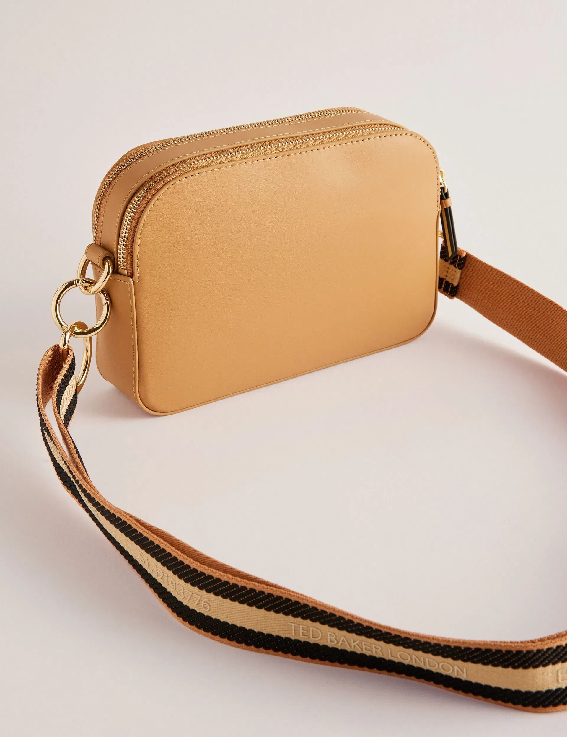 Ted Baker Darcelo Leather Double Zip Crossbody Camera Bag Taupe Women's