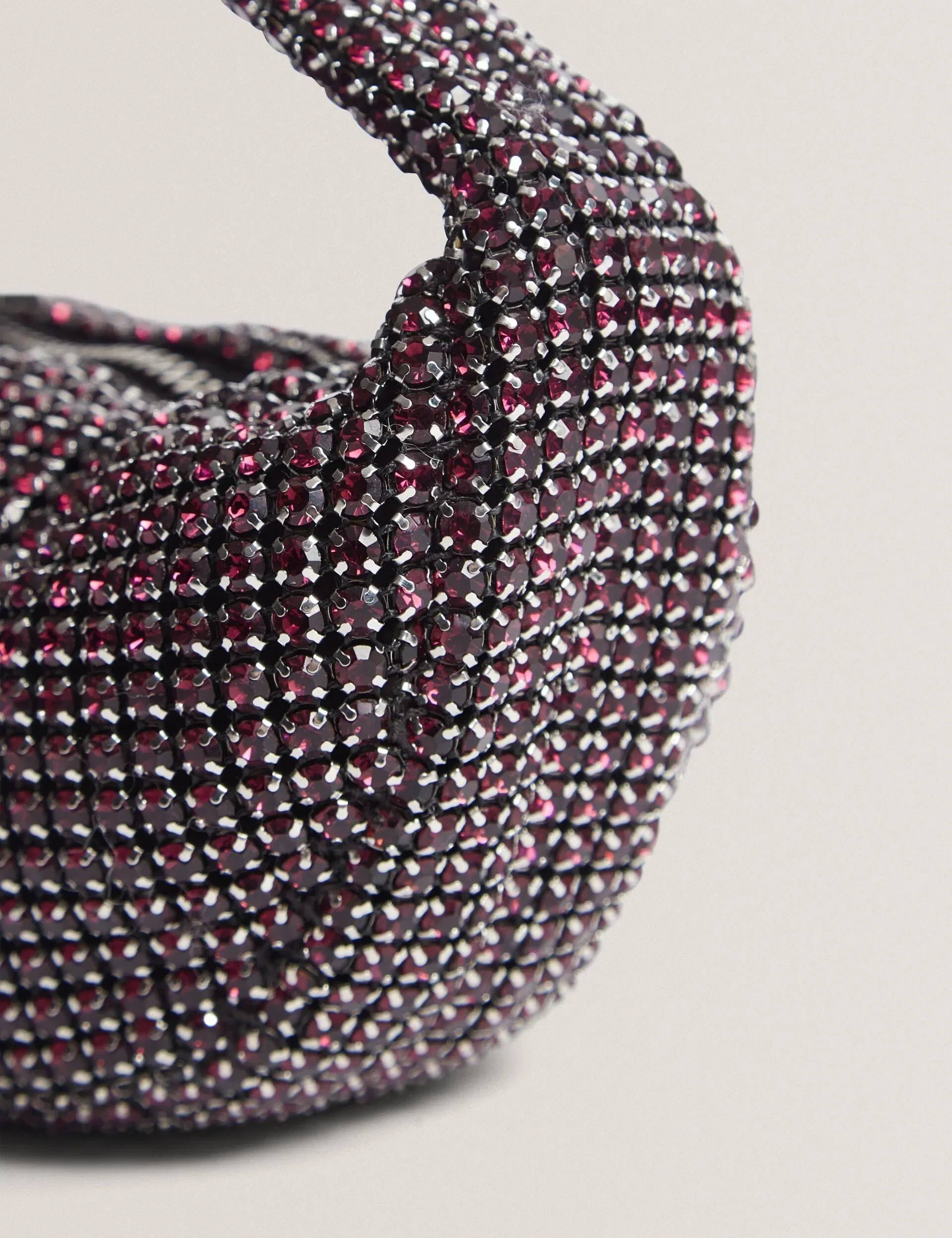 Ted Baker Crystol Crystal Embellished Mini Slouch Handbag Dark Red Women's