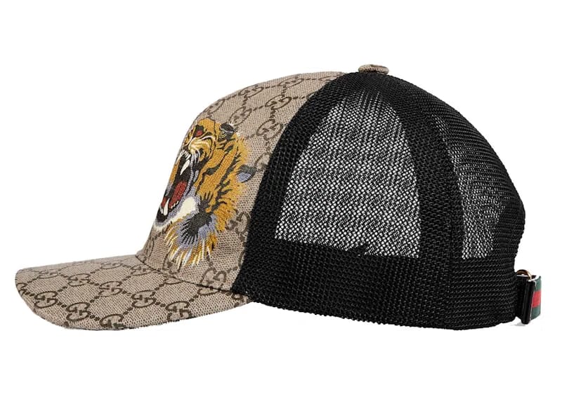 Gucci Tigers Print GG Supreme Baseball Hat Beige/Brown
