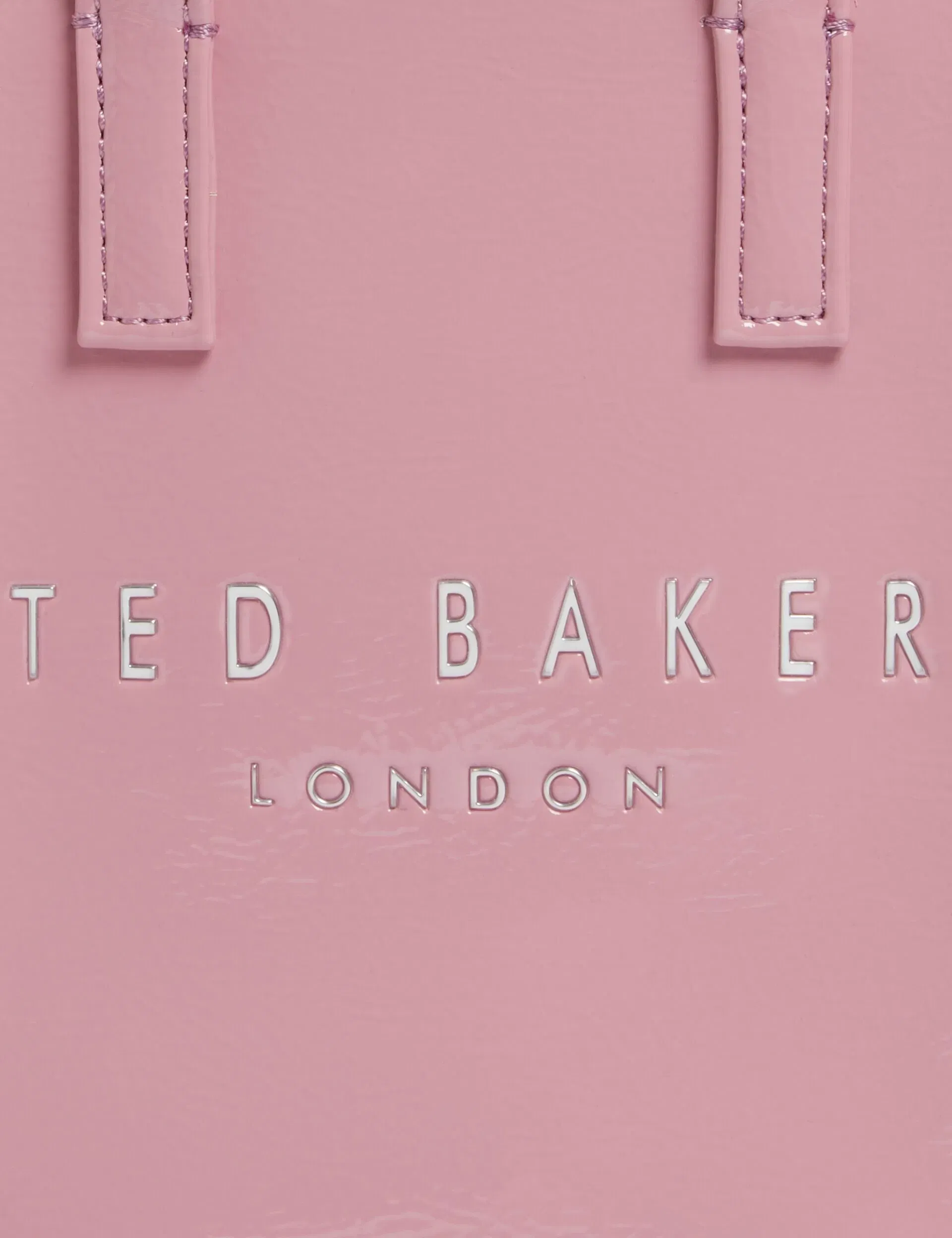 Ted Baker Crinkll Mini Crinkle Patent Pu Icon Tote Bag Pink Women's