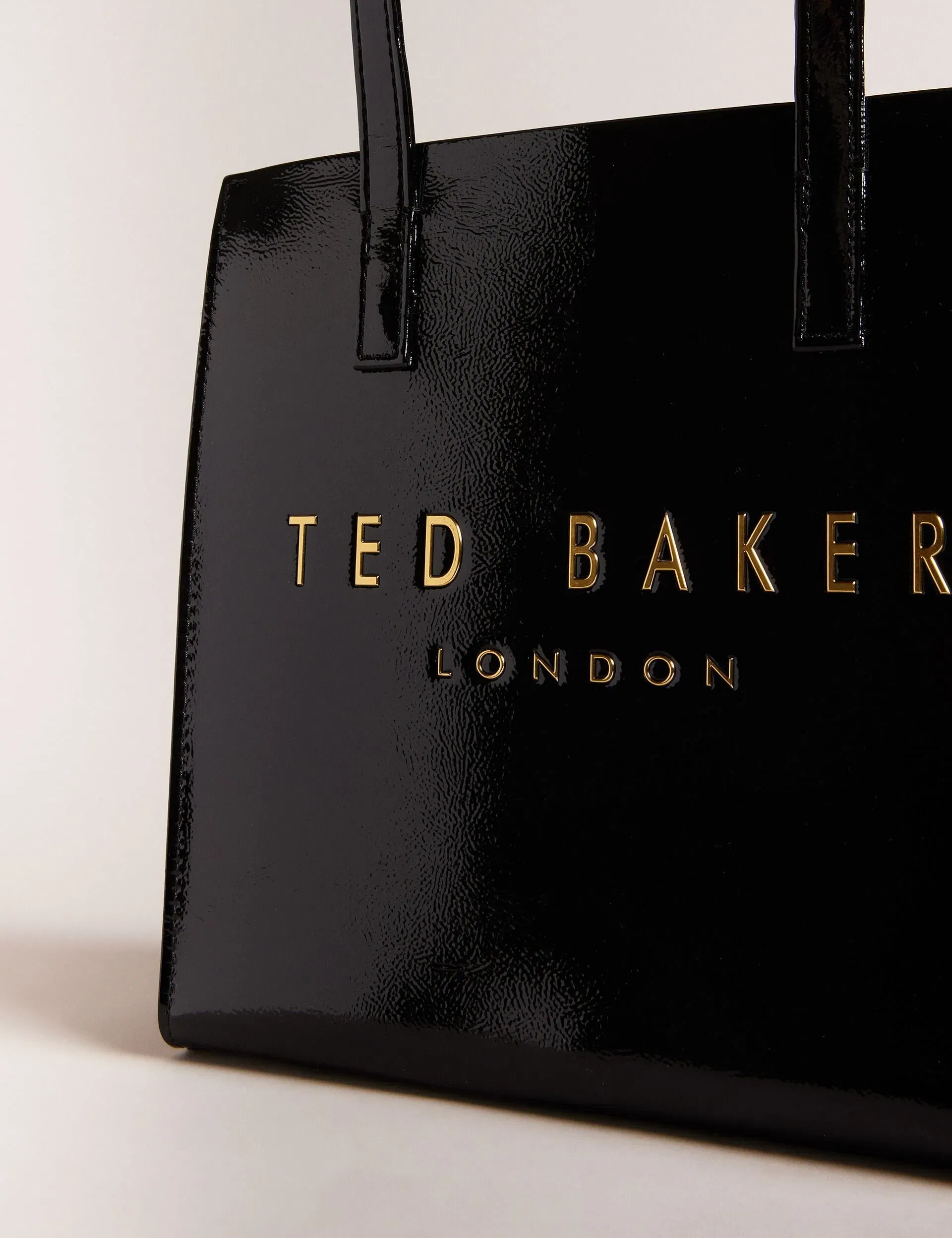 Ted Baker Crinion Crinkle Texture Small Icon Tote Bag Black Women's