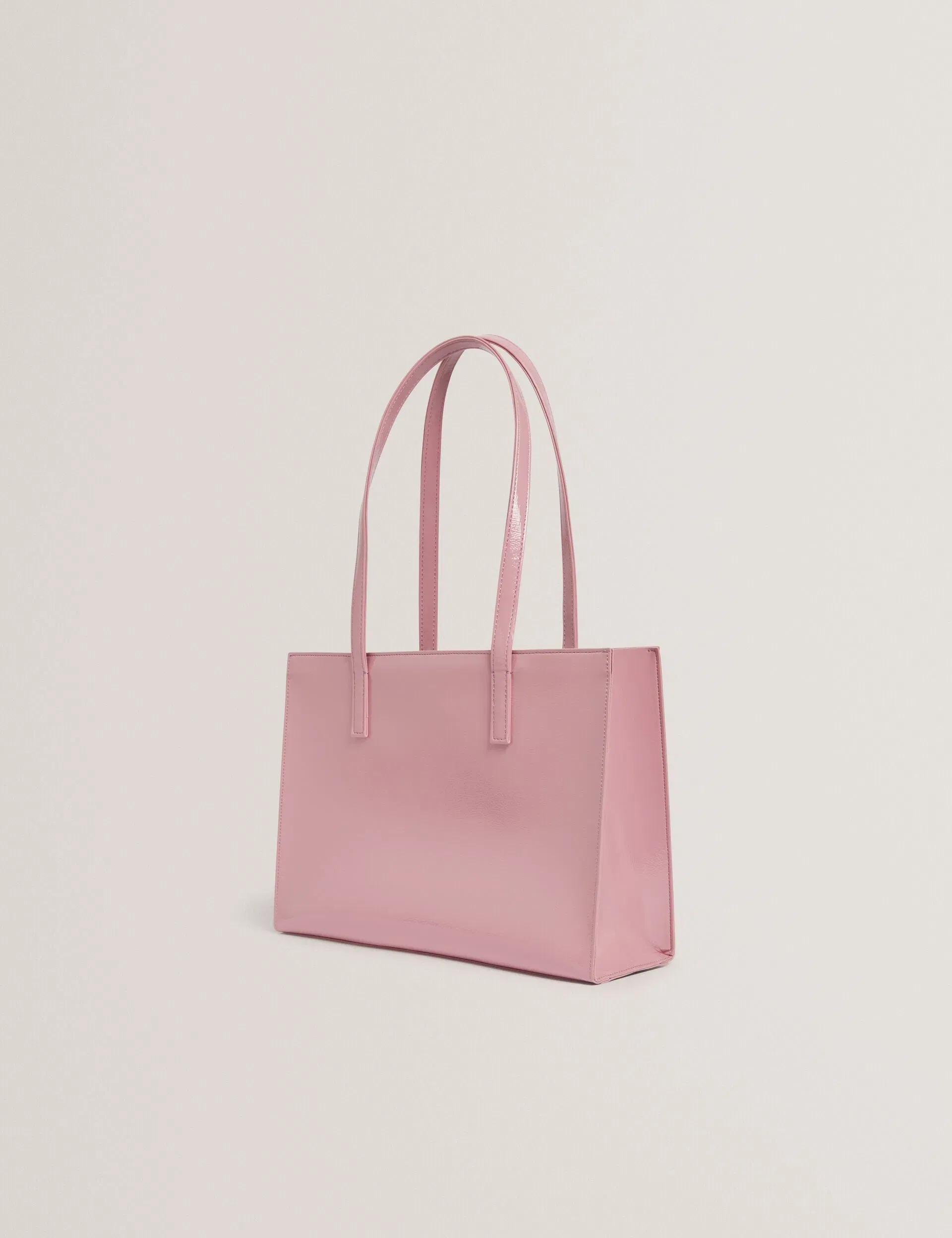 Ted Baker Crinell Crinkled Pu Elongated Icon Tote Bag Pink Women's