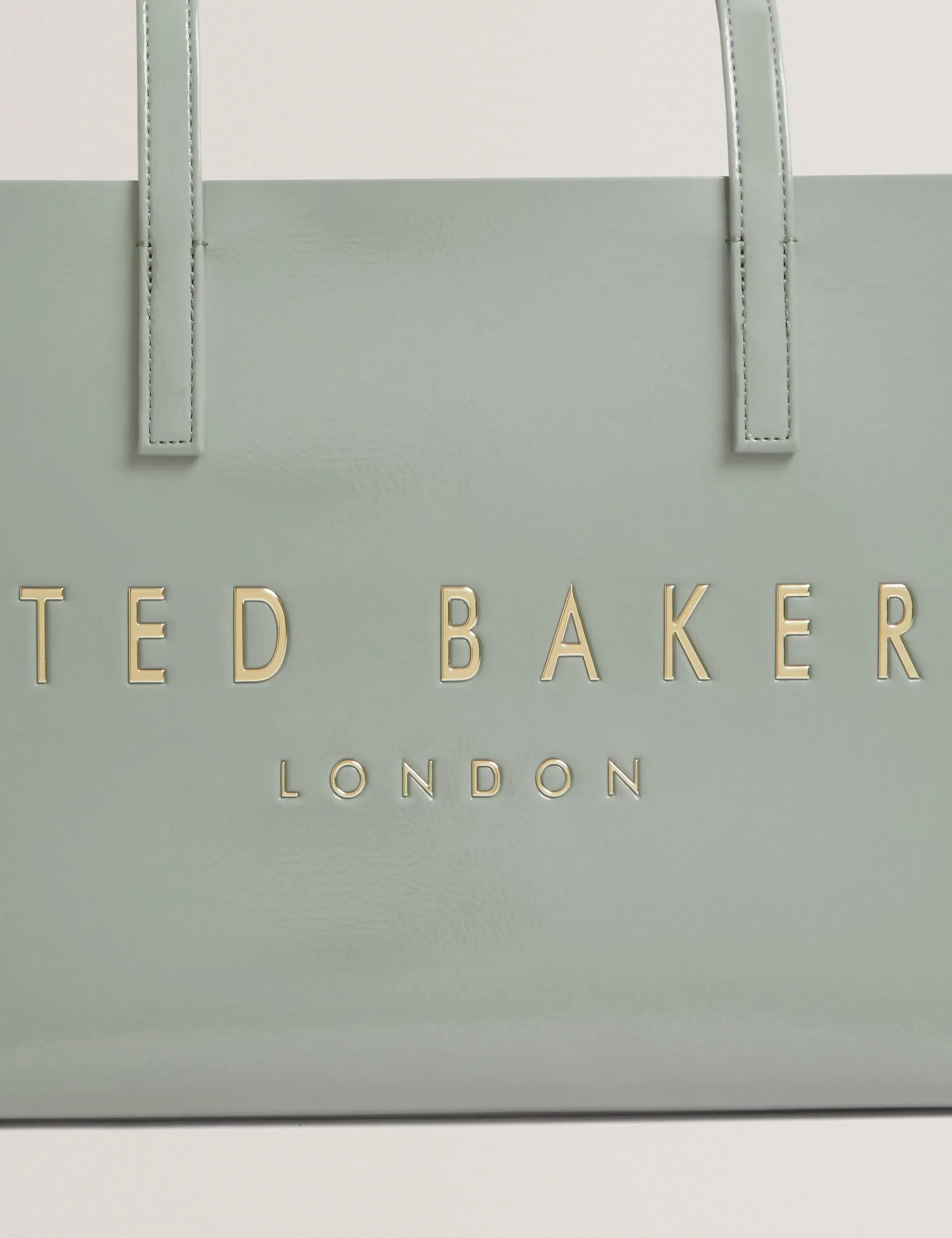 Ted Baker Crinell Crinkled Pu Elongated Icon Tote Bag Grey Women's