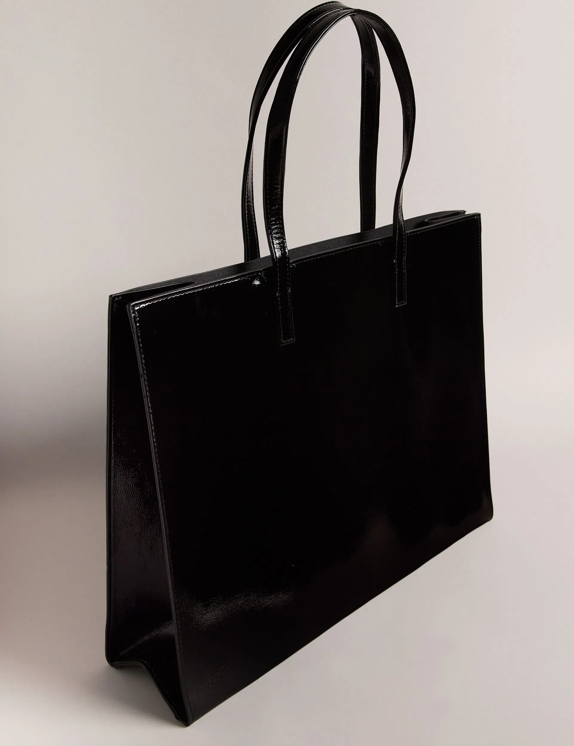 Ted Baker Crikon Crinkle Faux Leather Wide Icon Tote Bag Black Women's