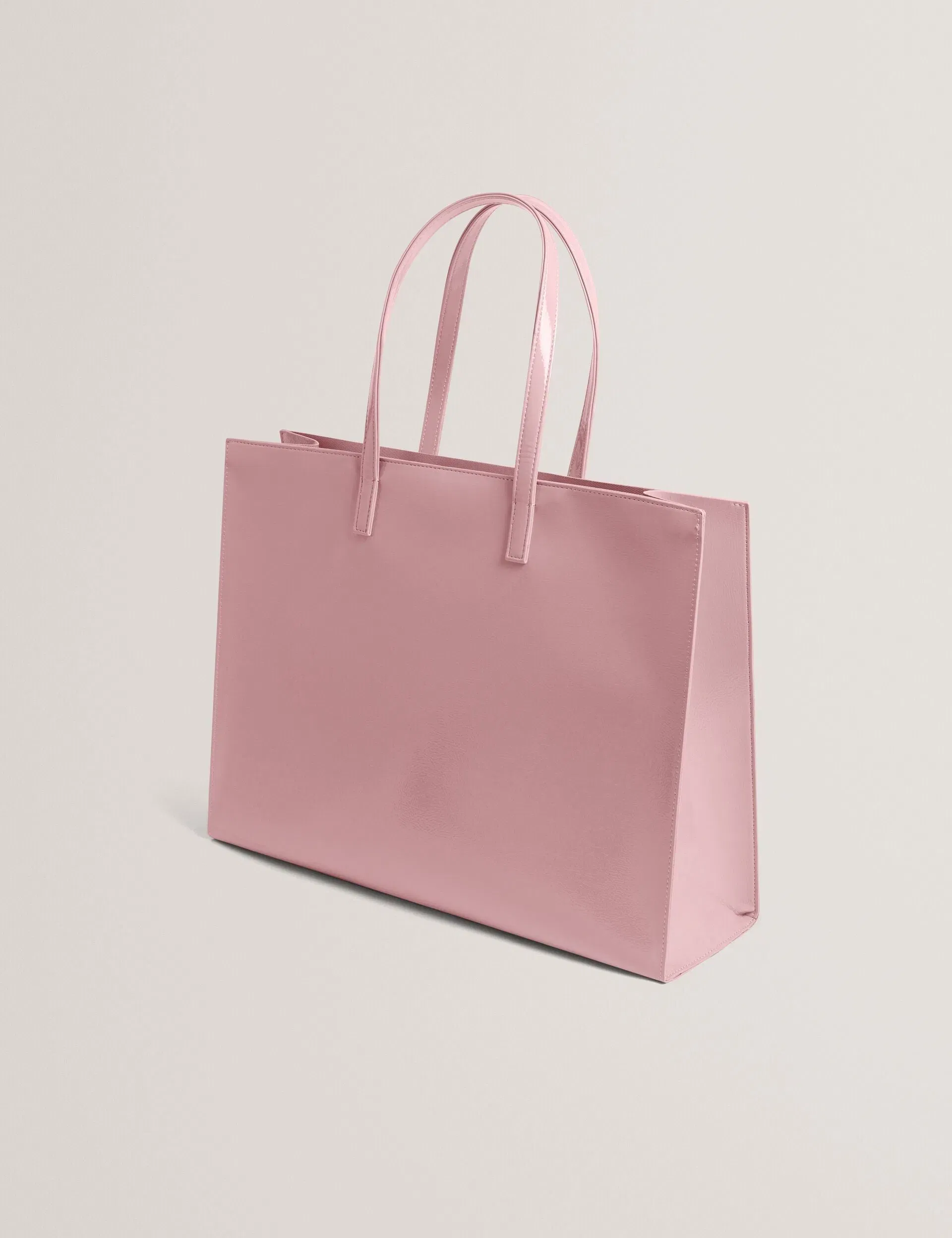 Ted Baker Crikon Crinkled Pu Wide Icon Tote Bag In Pink Women's