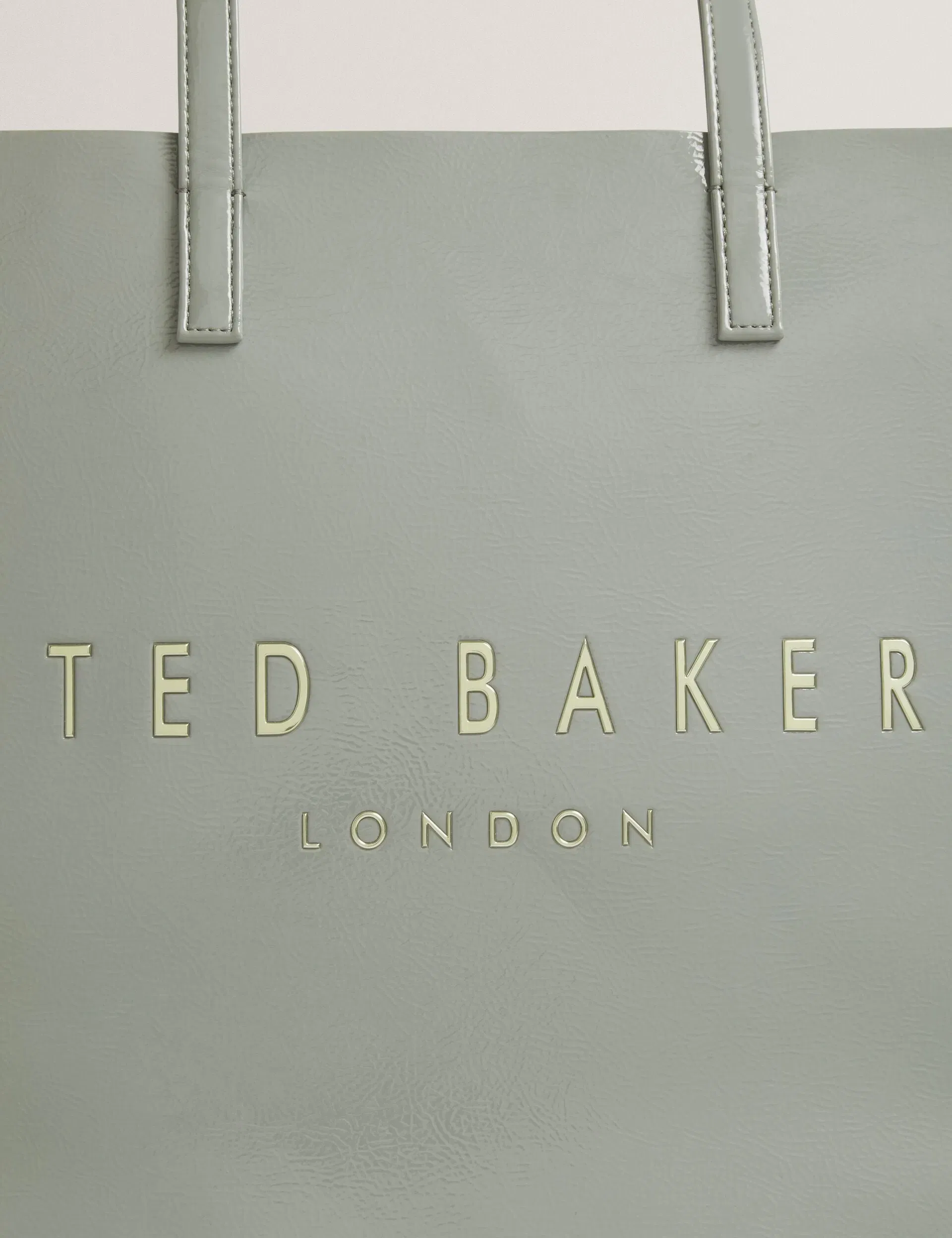 Ted Baker Crikon Crinkled Pu Wide Icon Tote Bag In Grey Women's