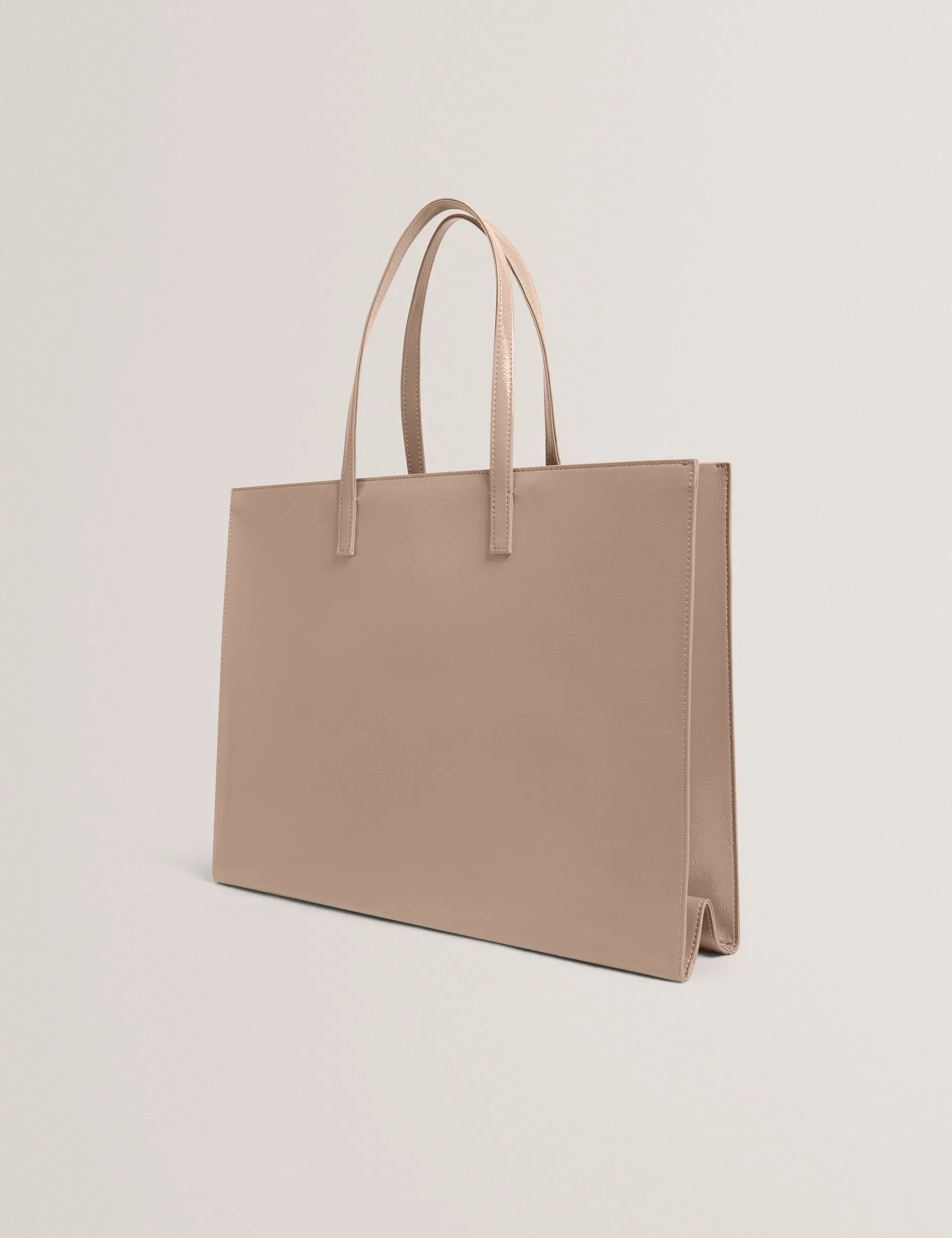 Ted Baker Crikon Crinkled Pu Oversized Icon Tote Bag Stone Women's