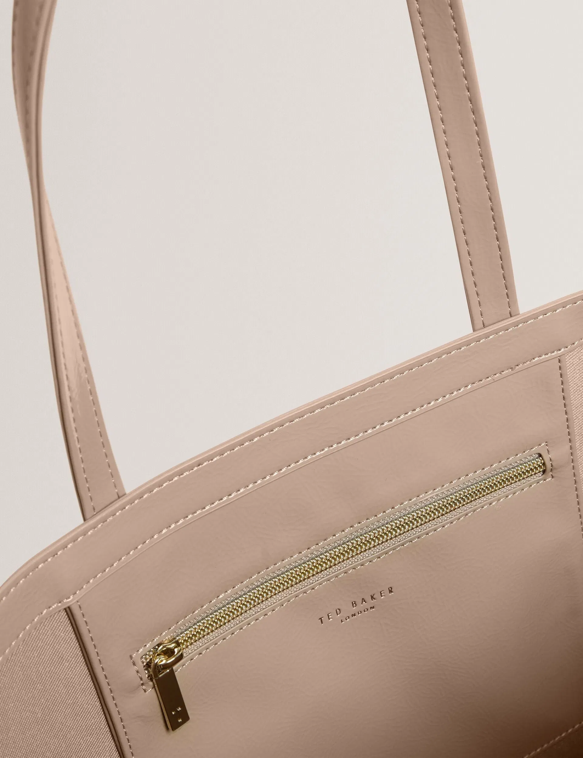 Ted Baker Crikon Crinkled Pu Oversized Icon Tote Bag Stone Women's