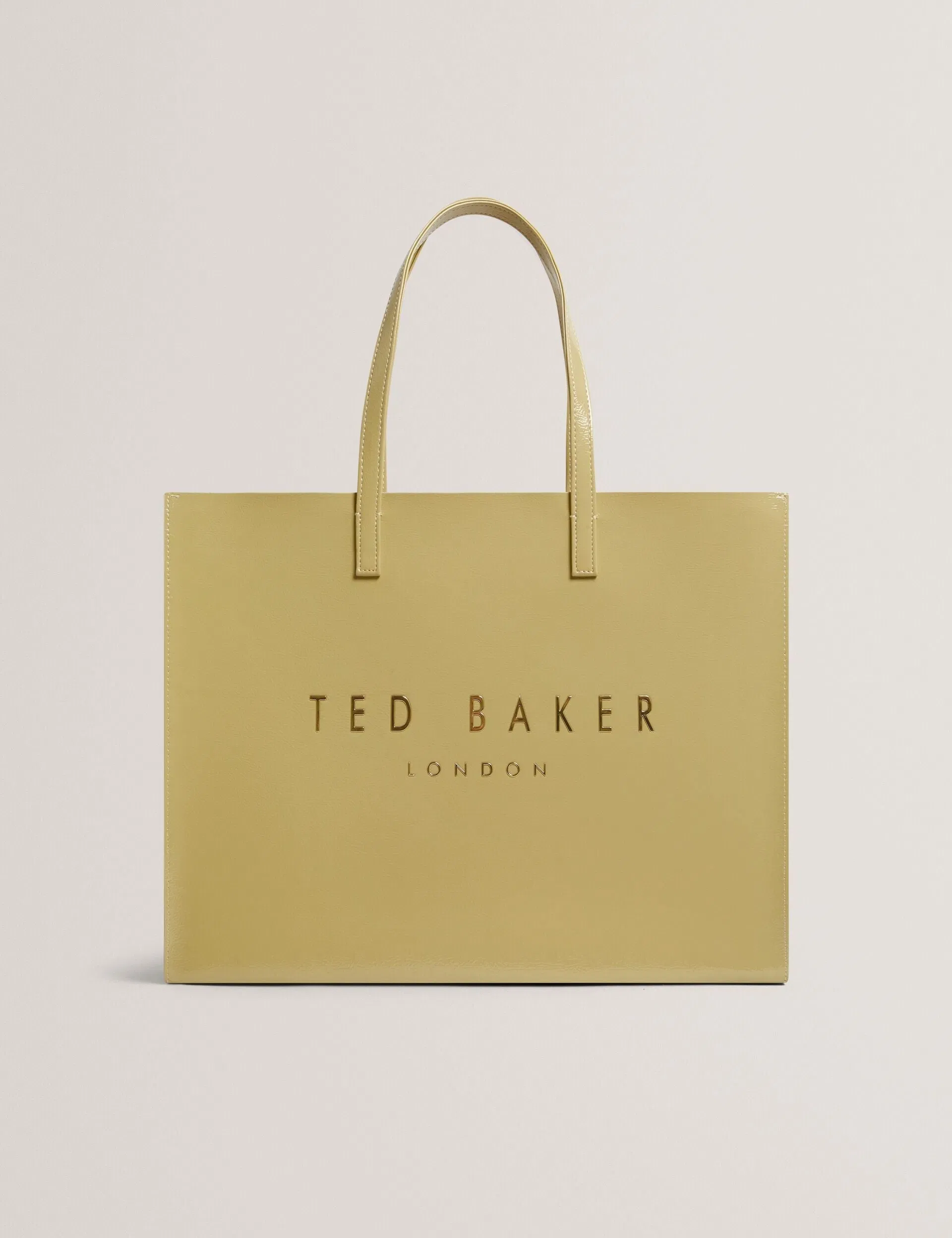 Ted Baker Crikon Crinkled Pu Oversized Icon Tote Bag Light Yellow Women's