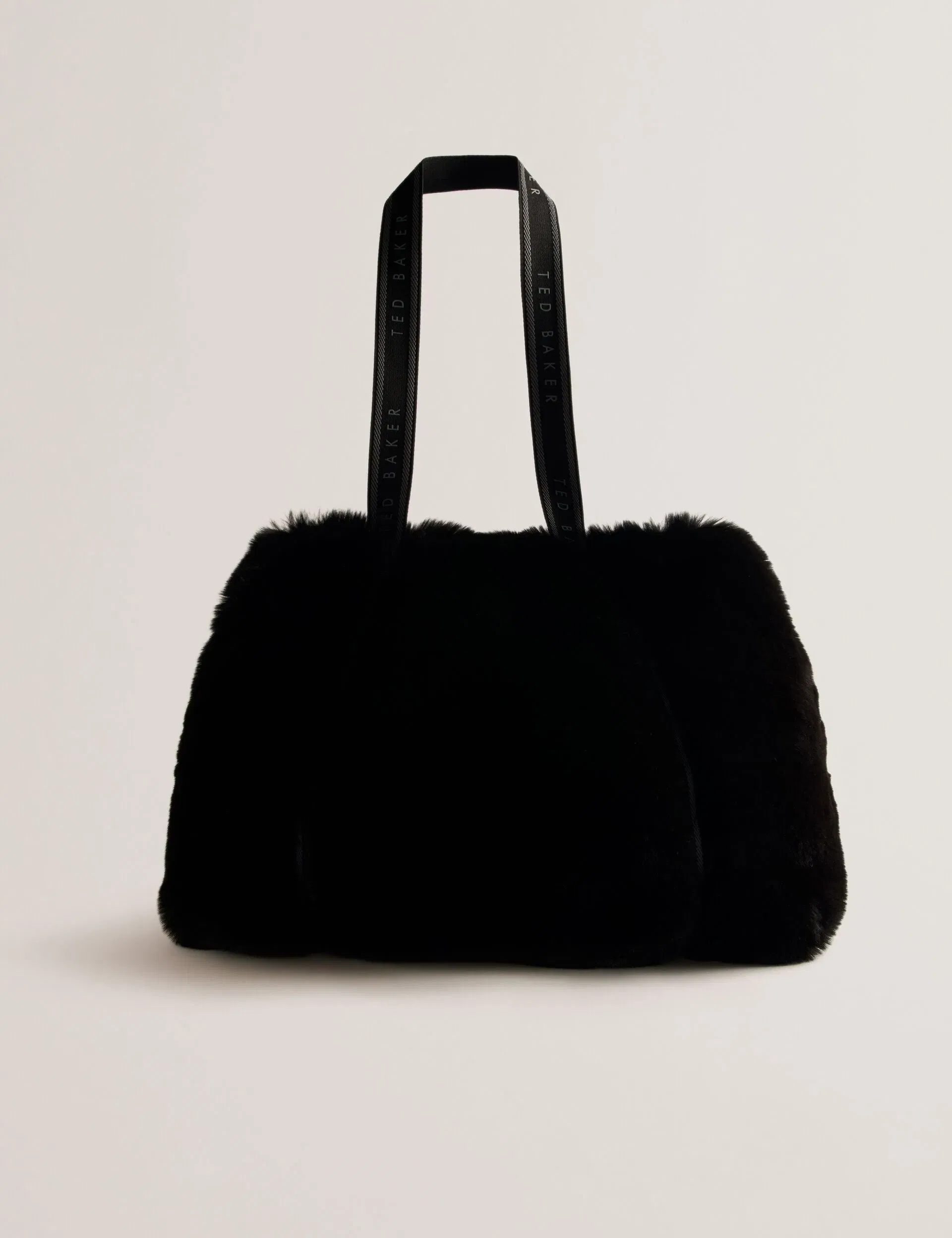 Ted Baker Cadence Faux Fur Webbing Strap Shopper Bag Black Women's