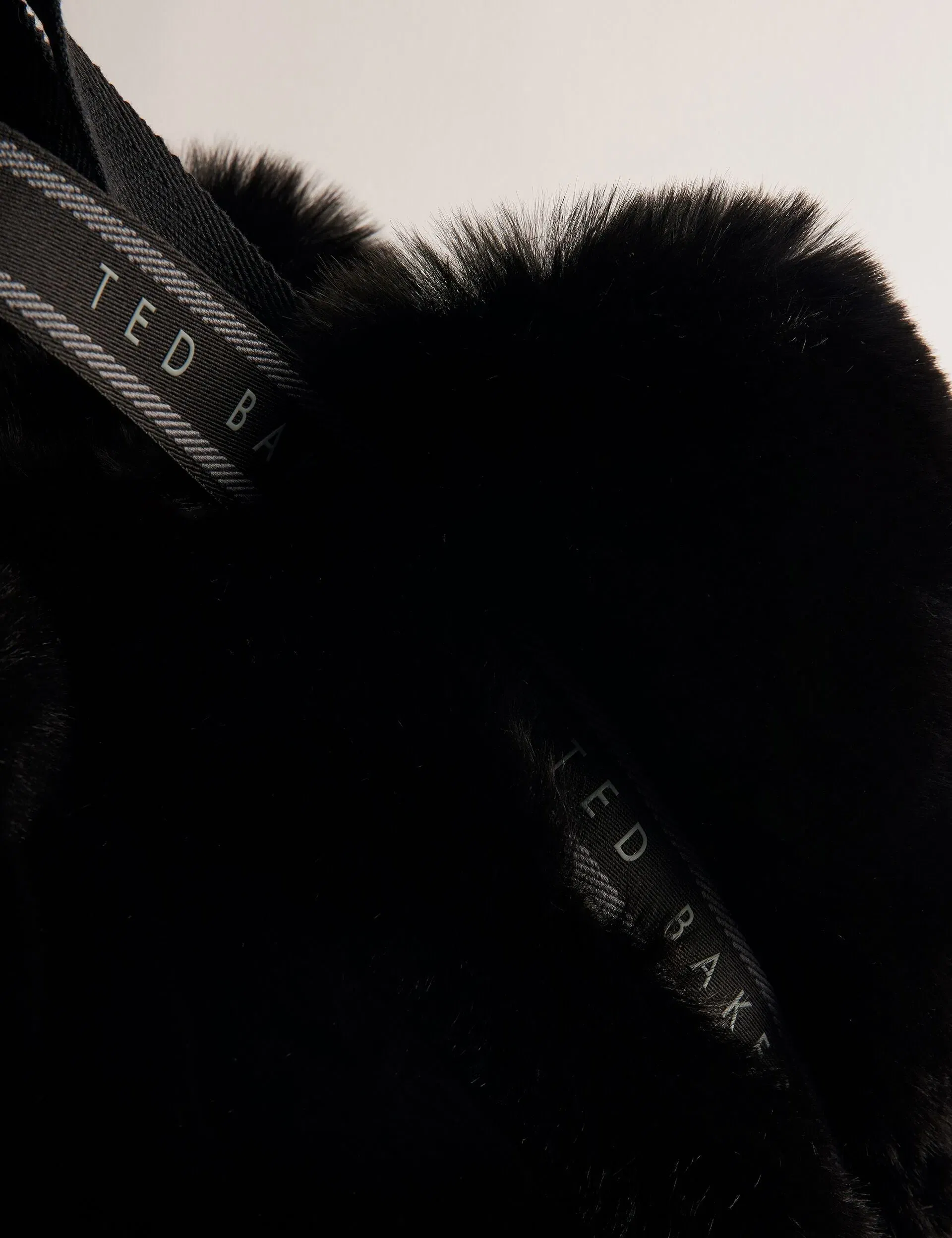 Ted Baker Cadence Faux Fur Webbing Strap Shopper Bag Black Women's