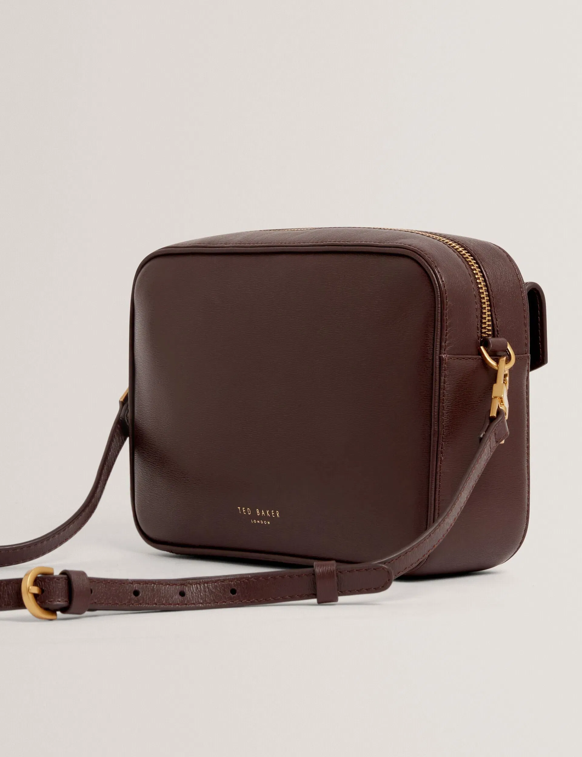 Ted Baker Anilaa Tb Detail Leather Crossbody Camera Bag Wine Women's