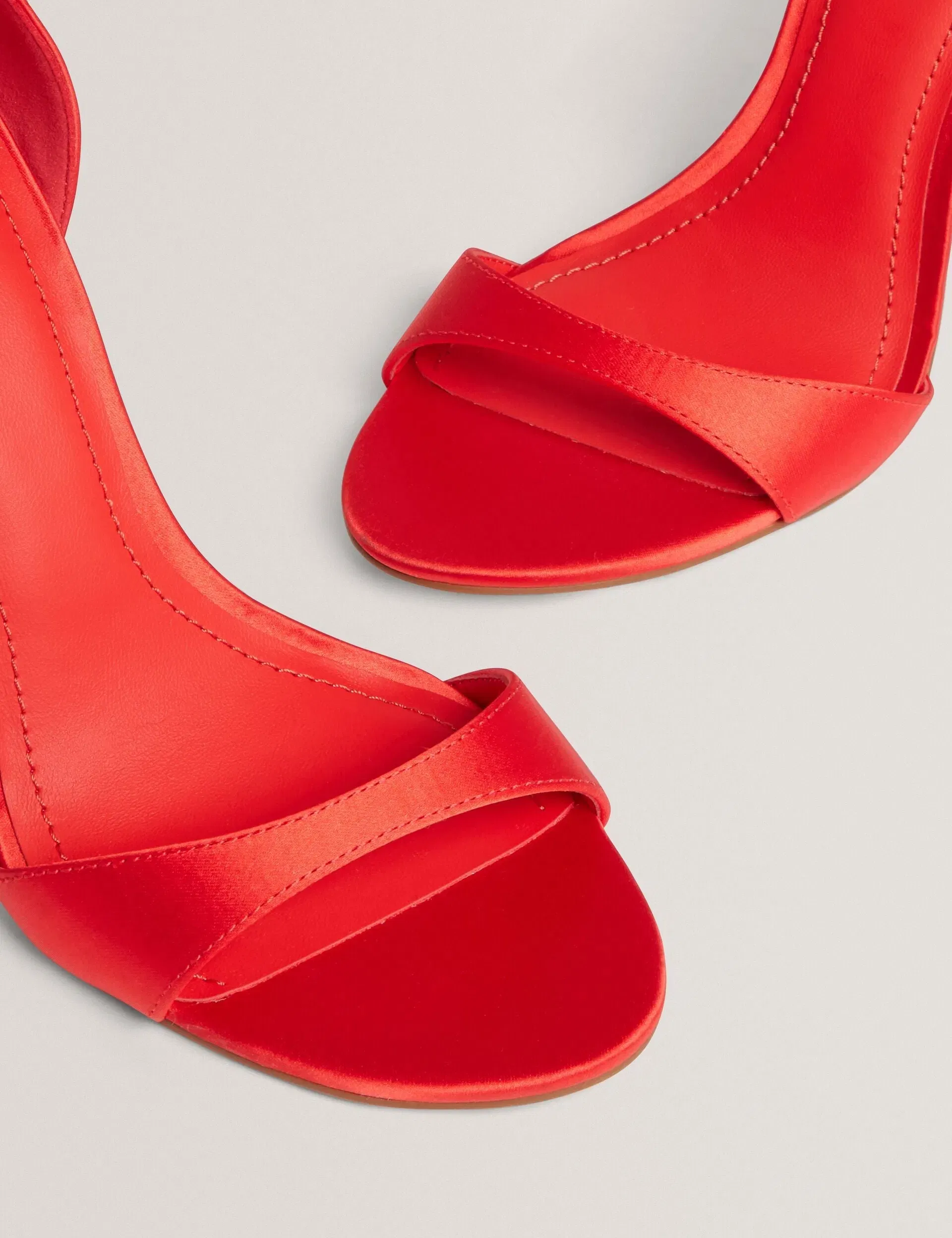 Ted Baker Sofelaa Bow Heel Satin Stiletto Sandals Red Women's