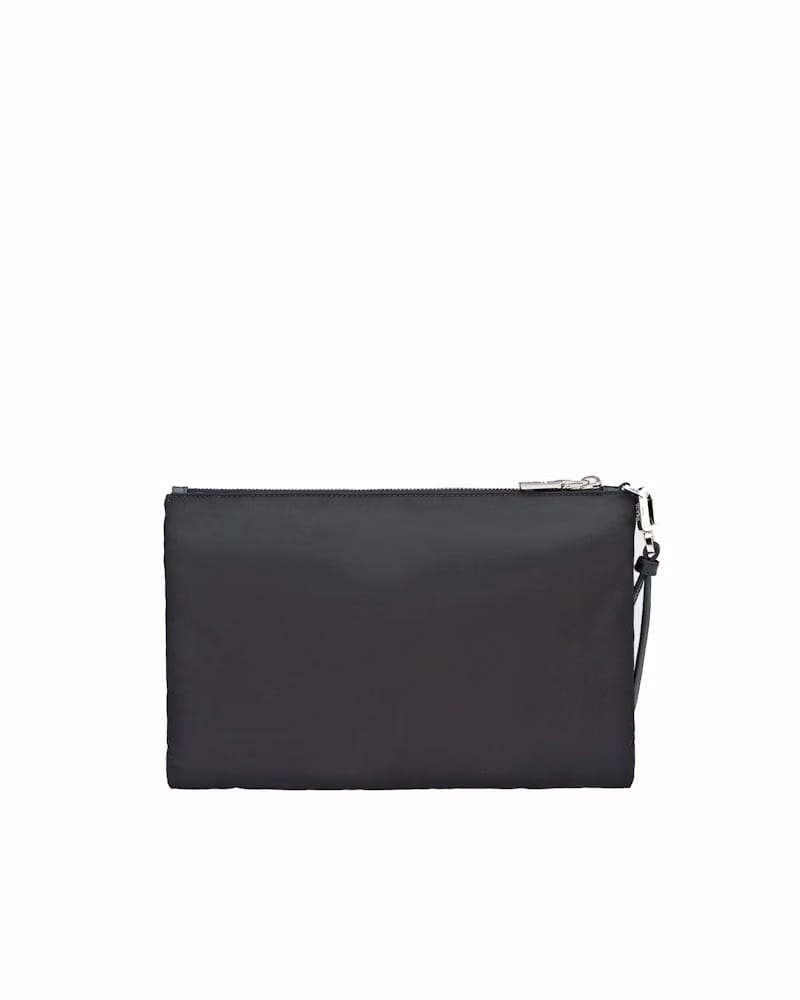 Prada Re-Nylon and Saffiano Leather Pouch Black