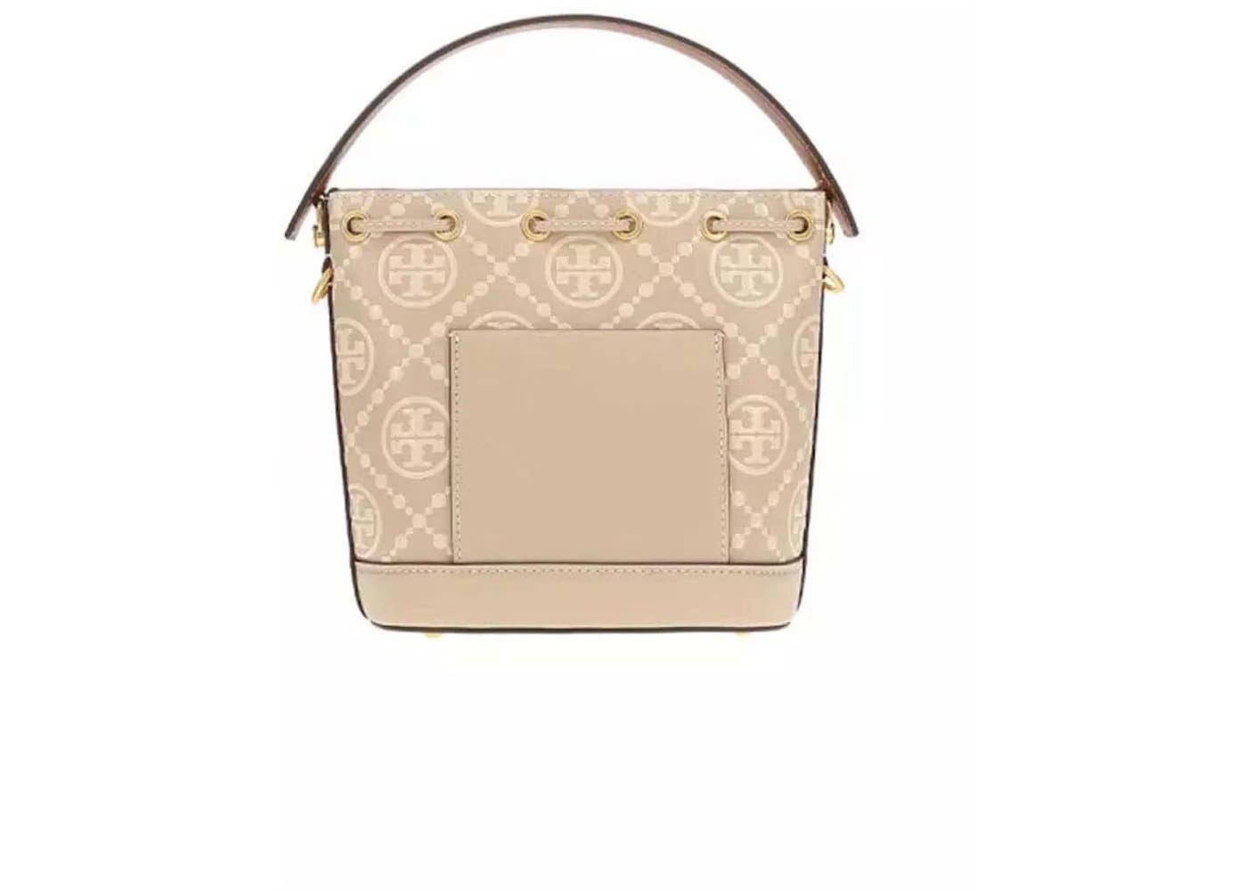 Tory Burch T Monogram Contrast Embossed Bucket Bag Logan/New Cream