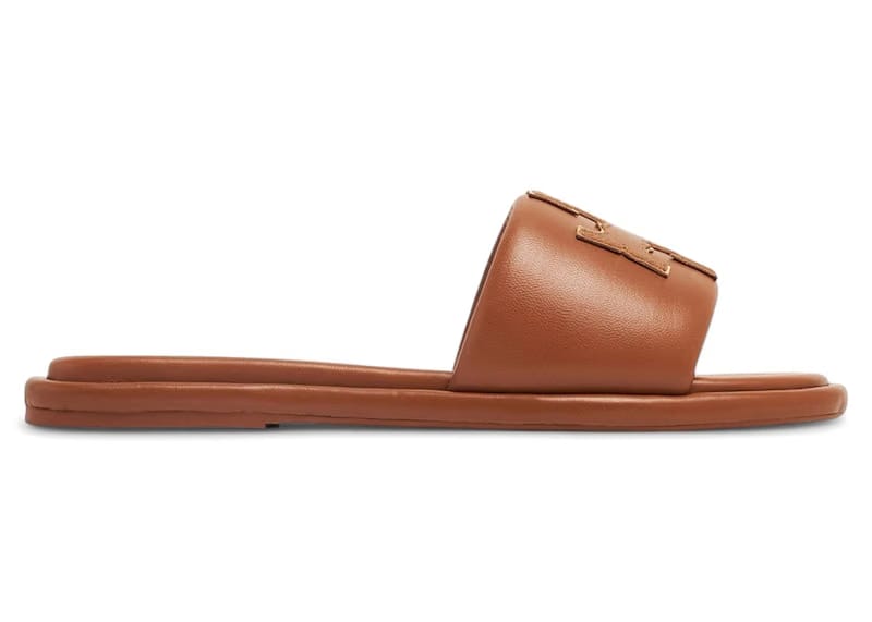 Tory Burch Double T Sport Slide Sandal Bourbon Miele Gold (Women's)
