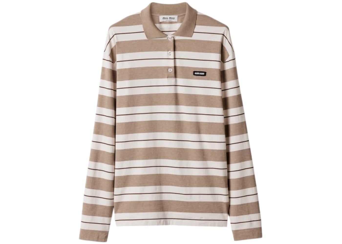 Miu Miu Jersey Polo Shirt Natural/Cord
