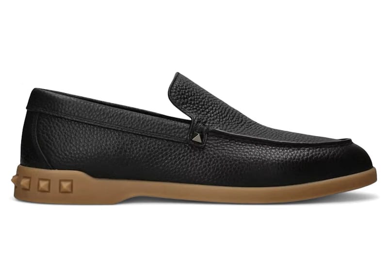 Valentino Garavani Leisure Flows Stud-Detail Leather Loafers Black
