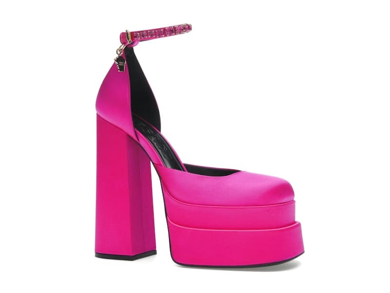 Versace Medusa Aevitas 155mm Platform Pumps Deep Fuschia