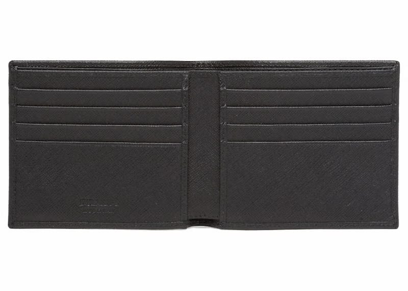 Prada Saffiano Leather Bi-Fold Wallet Black