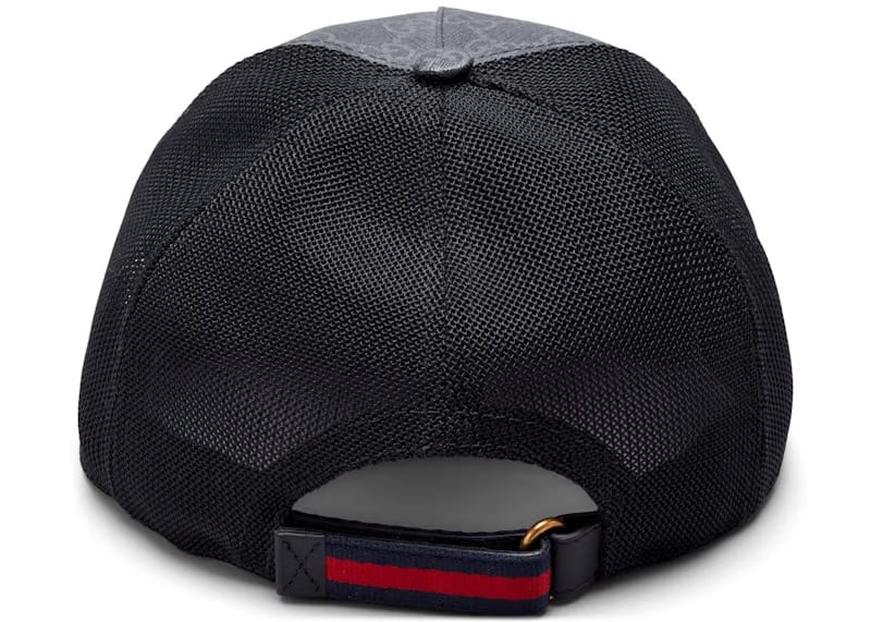 Gucci Kingsnake Print GG Supreme Baseball Hat Black/Grey