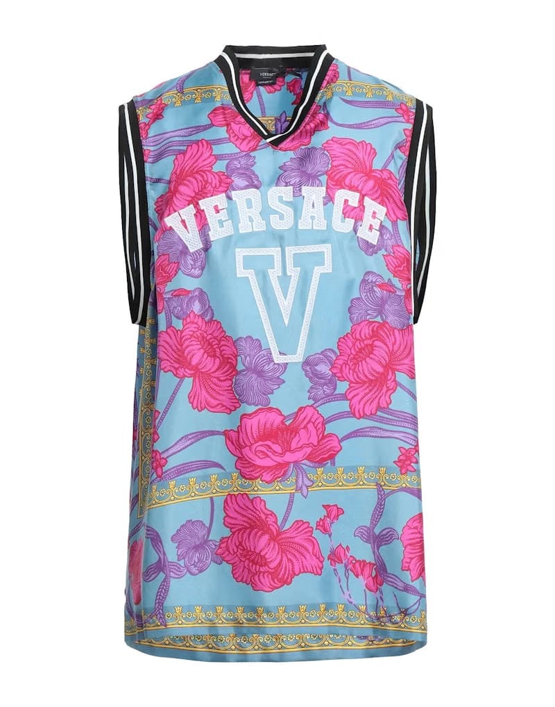 Versace 78 Jersey Tank Top Pastel Blue/Multi
