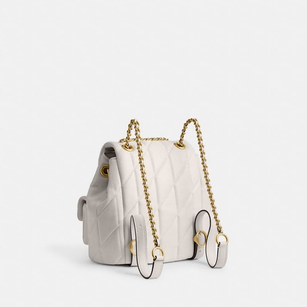 Coach Tabby Backpack With Pillow Quilting Brass Chalk