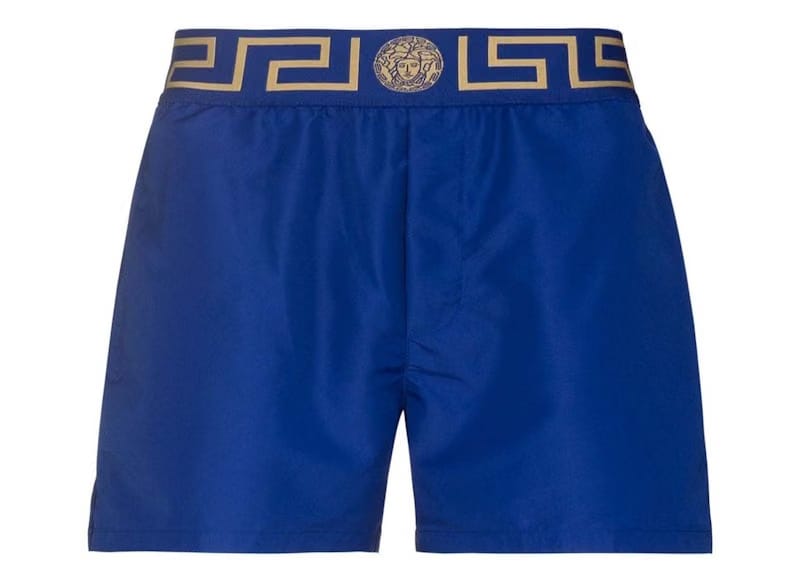 Versace Greca Key Swim Shorts Royal Blue