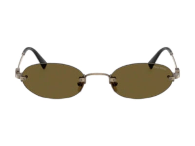 Miu Miu Oval Sunglasses Brown/Black (0MU A54S 26C09Z)